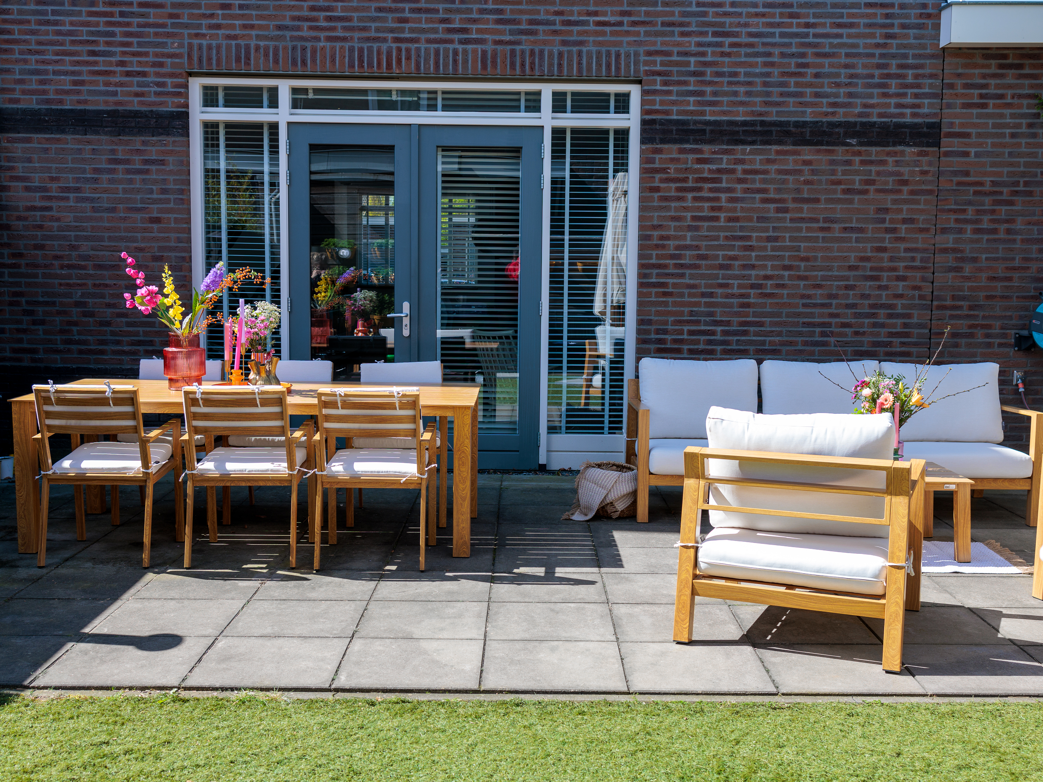 AXI Jada Garden set with 6 Chairs Wood-look/beige-8720365063954 AXI Jada Garden set with 6 Chairs Wood-look/beige