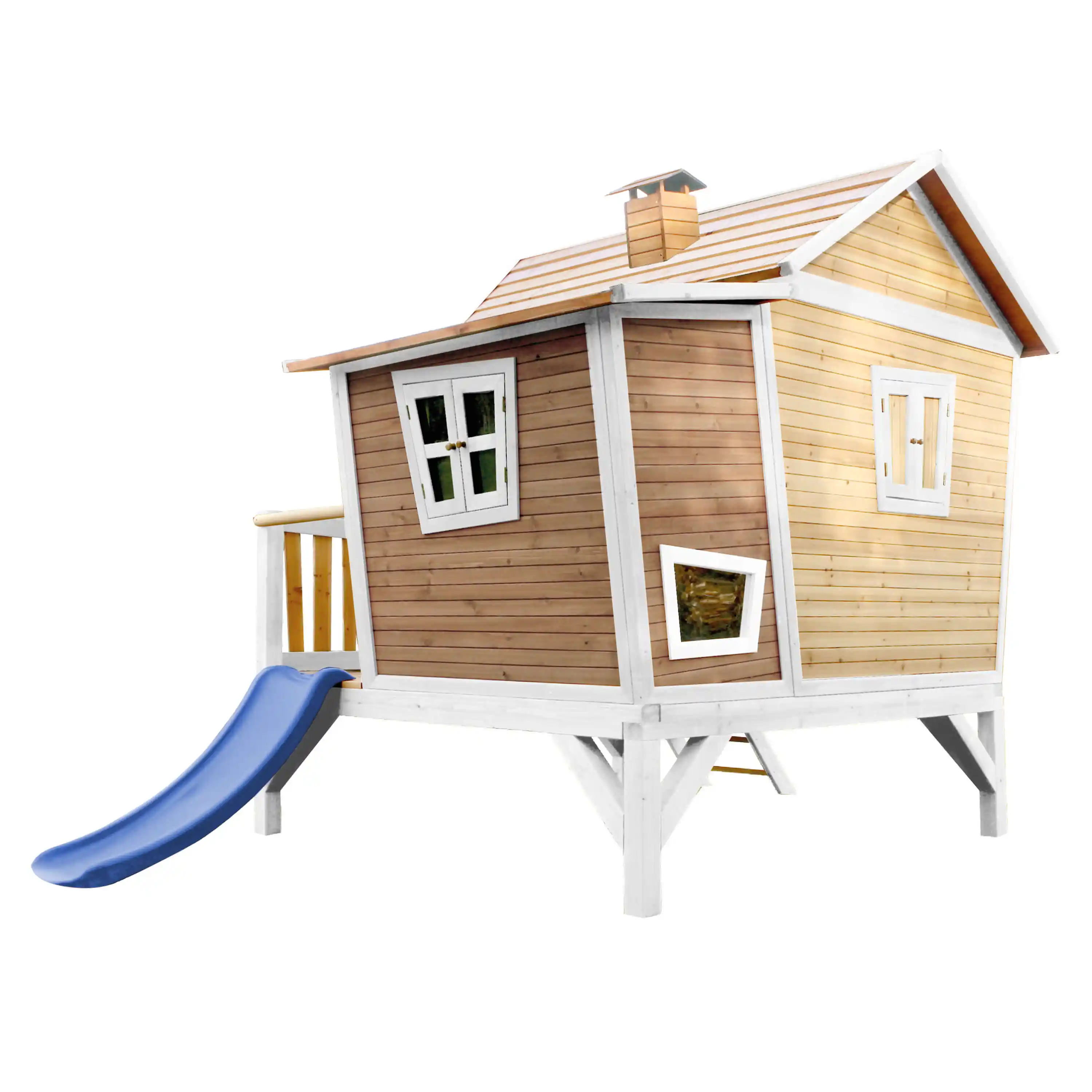 AXI Emma Playhouse Brown/White - Blue Slide