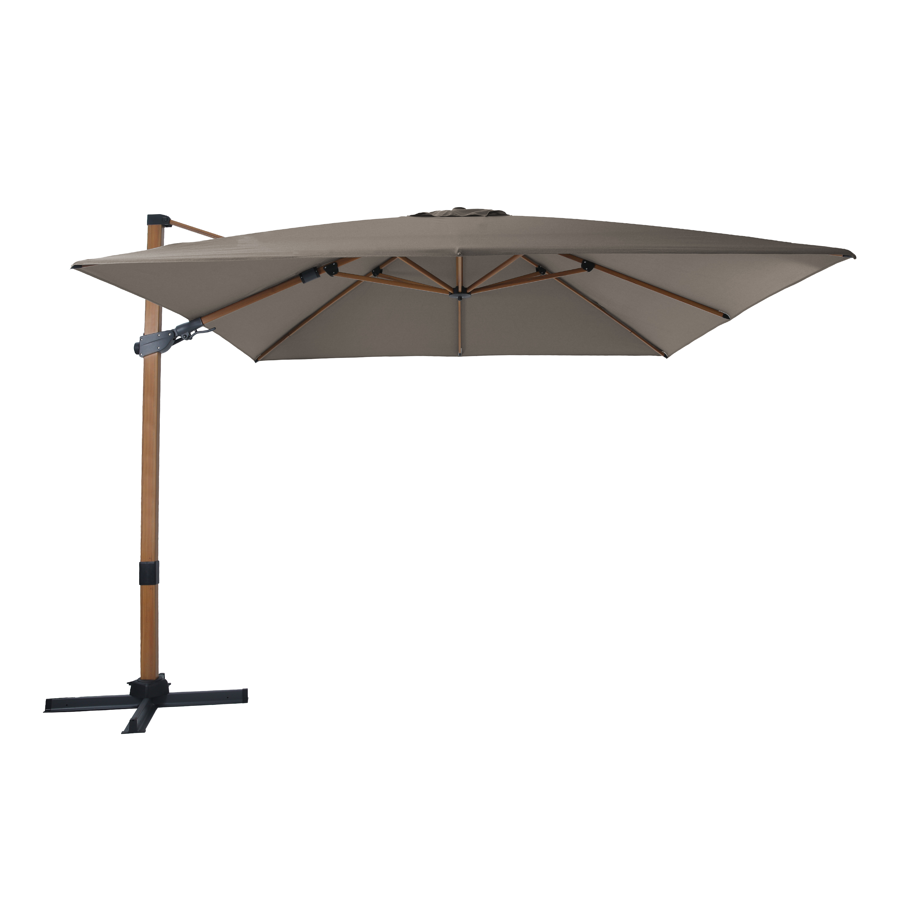 AXI Apollo Premium Cantilever Parasol 300x300cm - Wood-look/Taupe