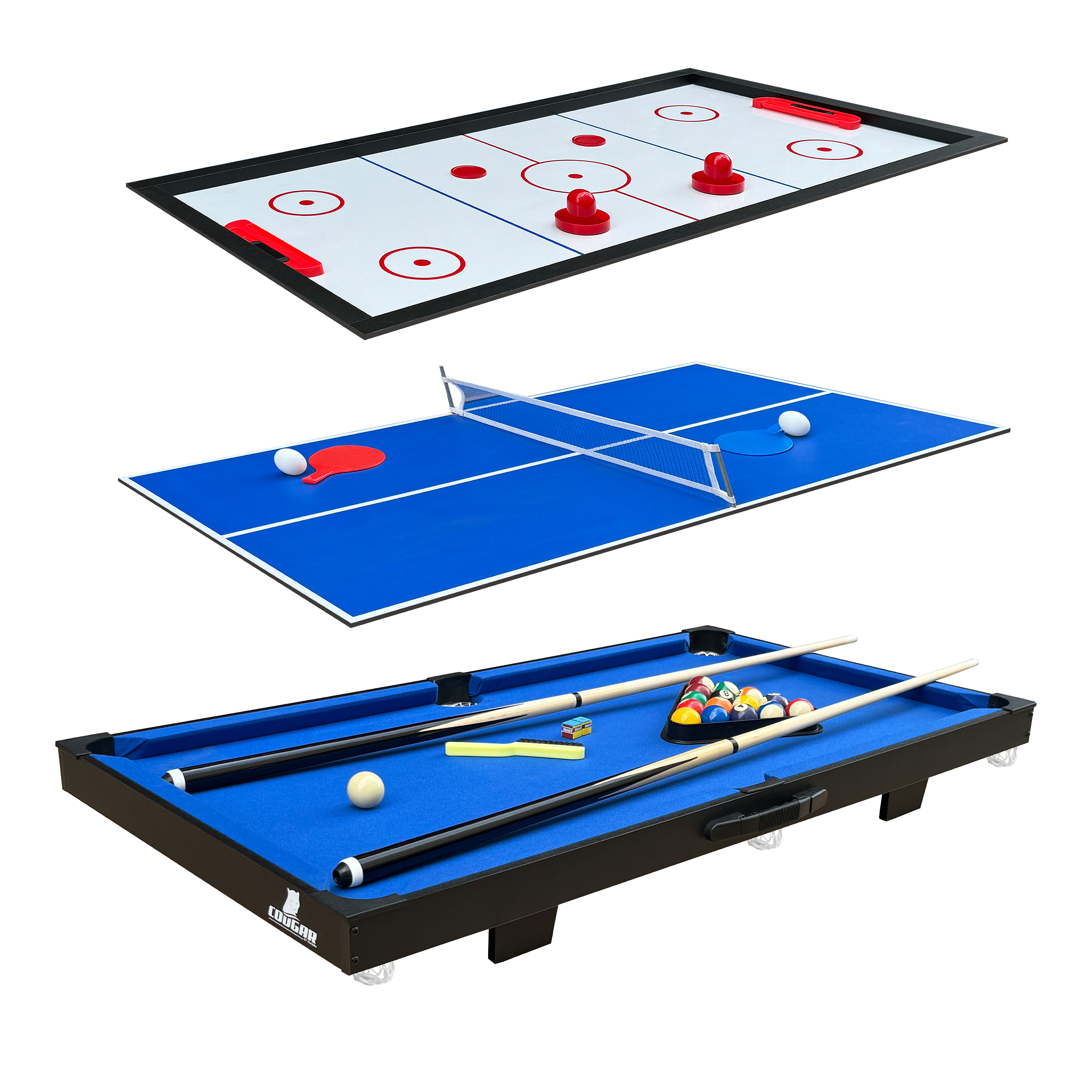 Cougar 3-in-1 Multi Game Table Mini Black-Blue