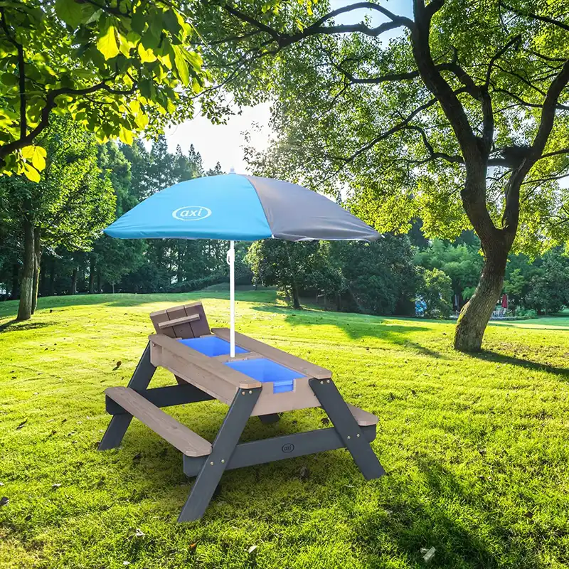 AXI Nick Sand & Water Picnic Table Anthracite/Grey with Umbrella