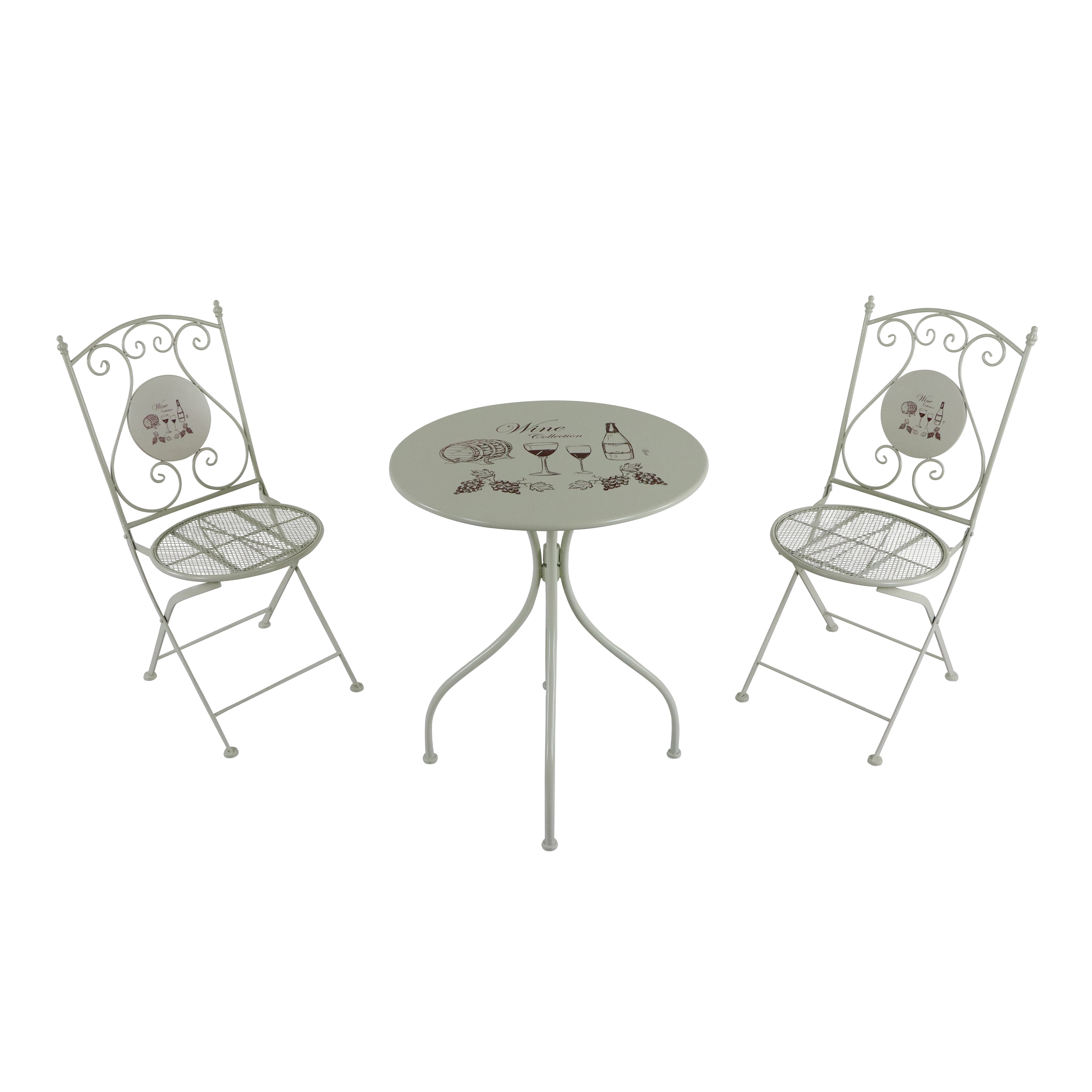 AXI Maxime Metal Bistro Set - Wine/Cream