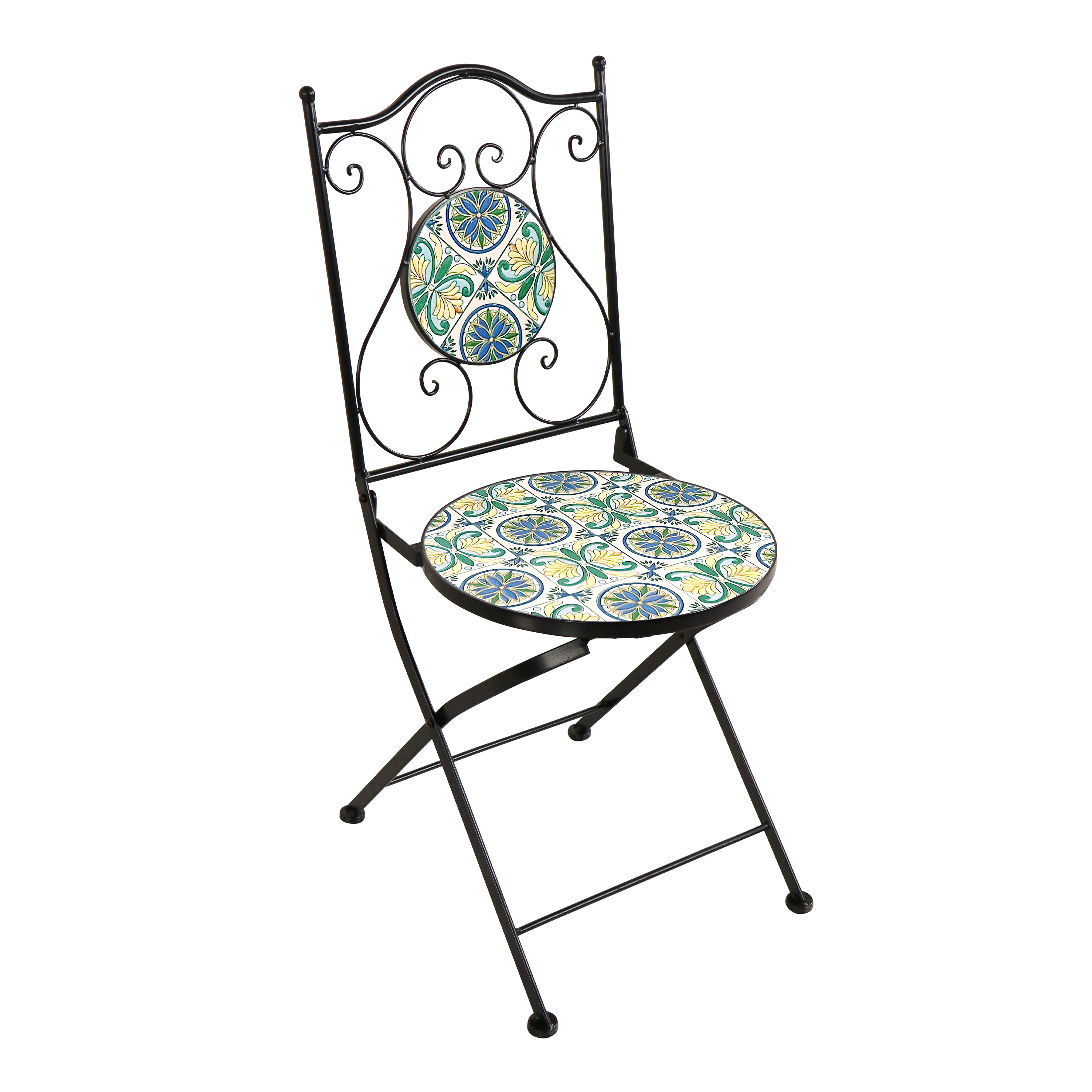 AXI Amélie Bistro Set Mosaic Sicilian Style - Blue/Yellow