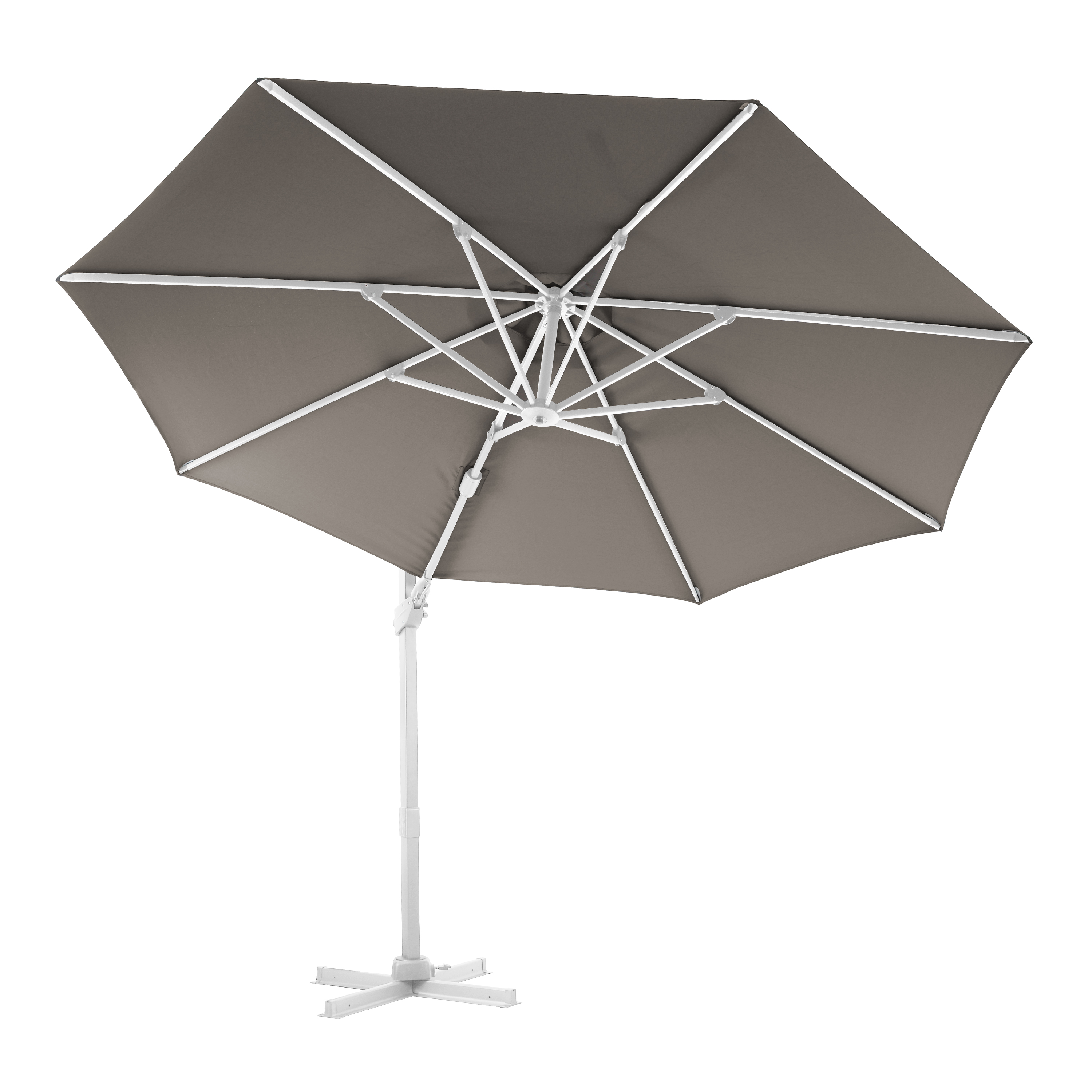 AXI Cyrus Premium Cantilever Parasol Ø 300cm Round - White/Taupe