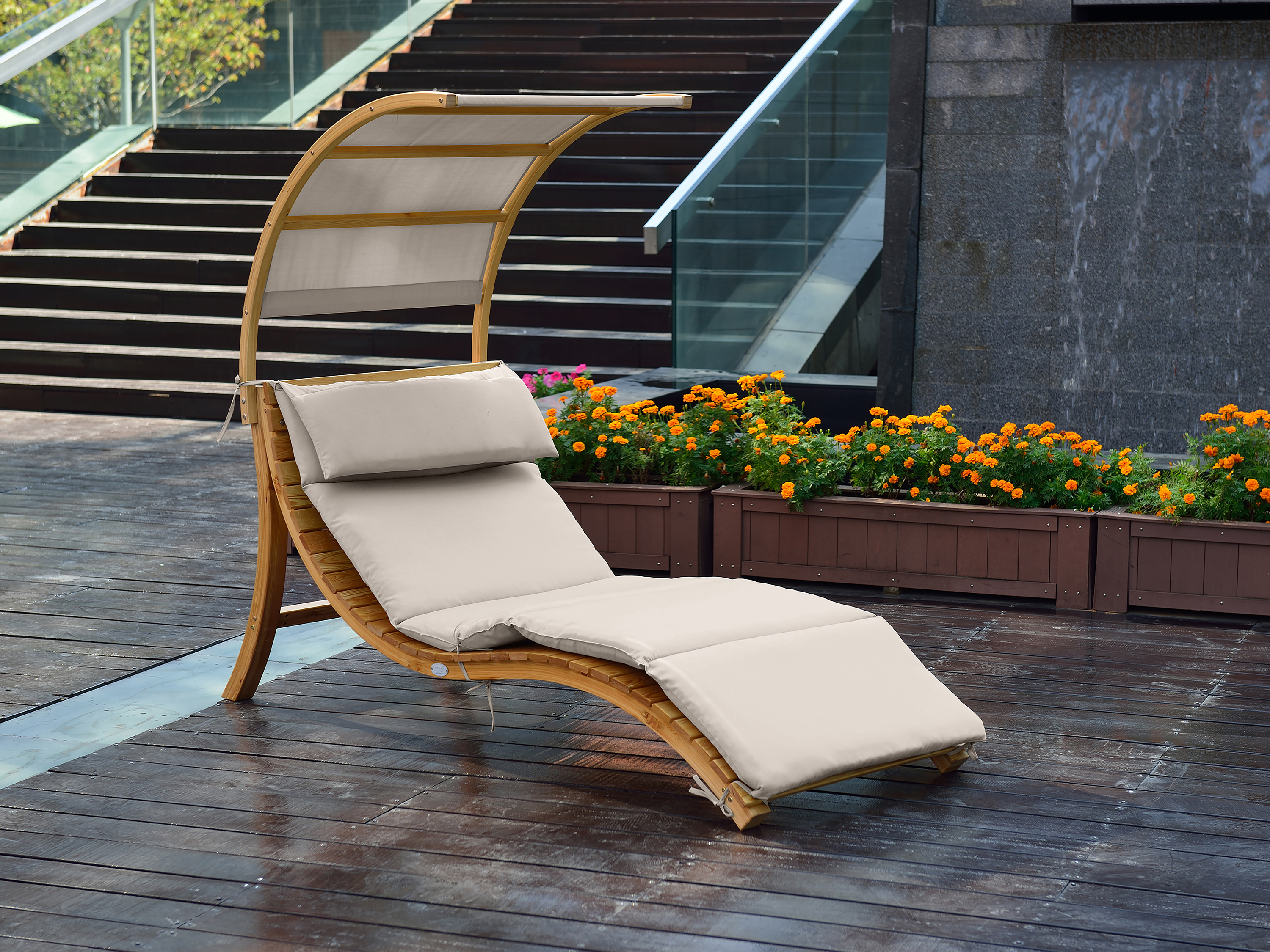 AXI Salina sun lounger with removable canopy Beige