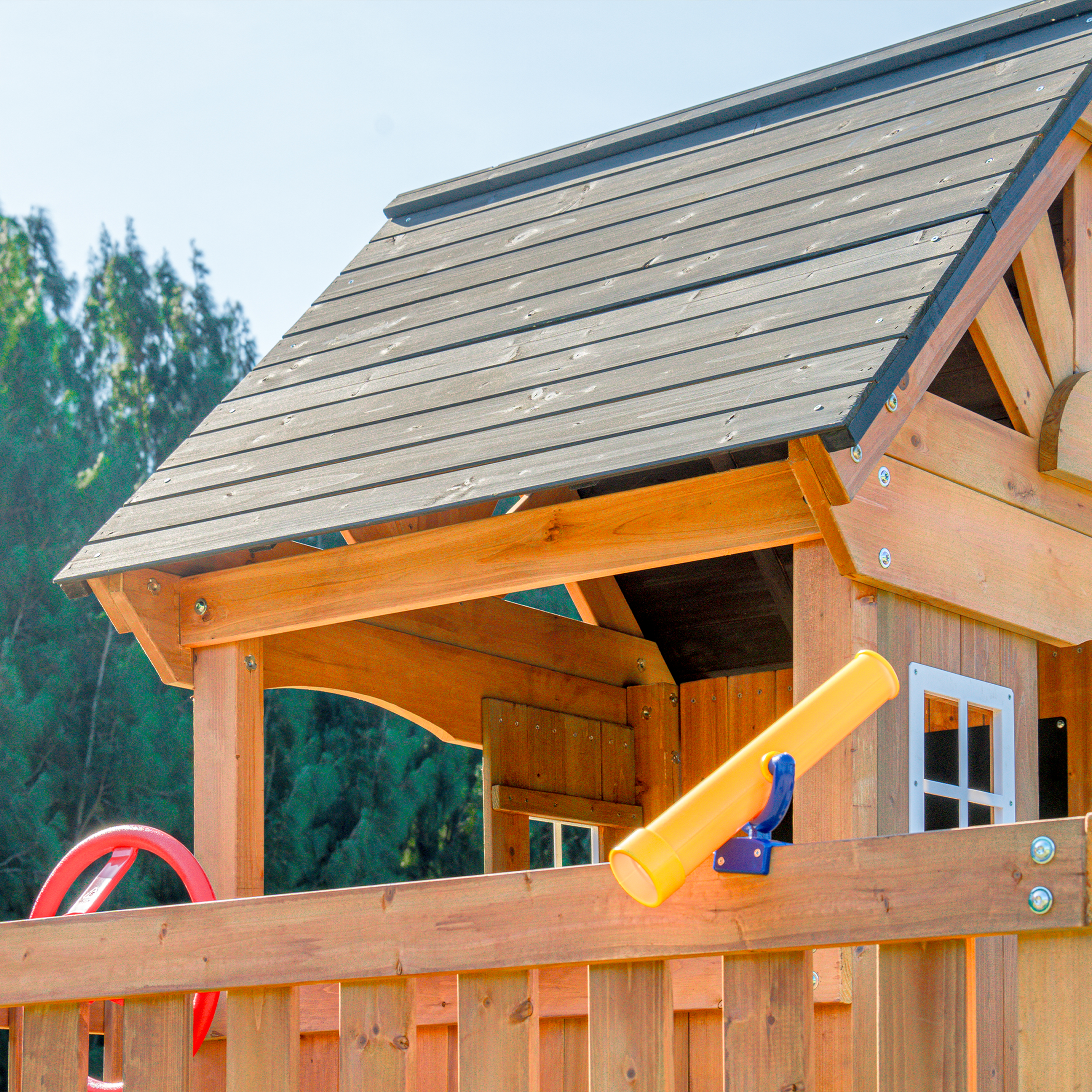 AXI Jack Climbing Frame with Double Swing and Trapeze – Red Slide