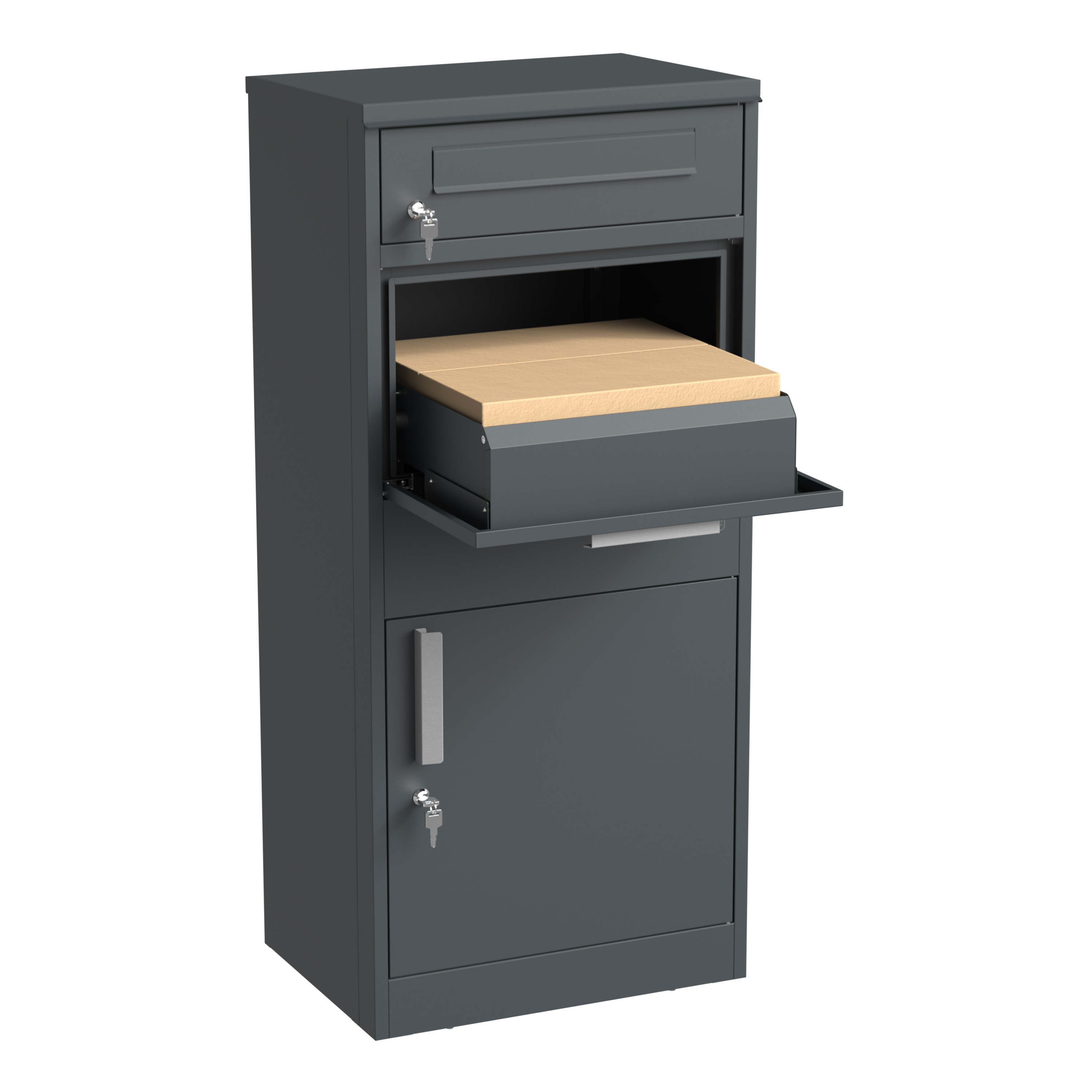 AXI Levi Metal Parcel Mailbox in Anthracite