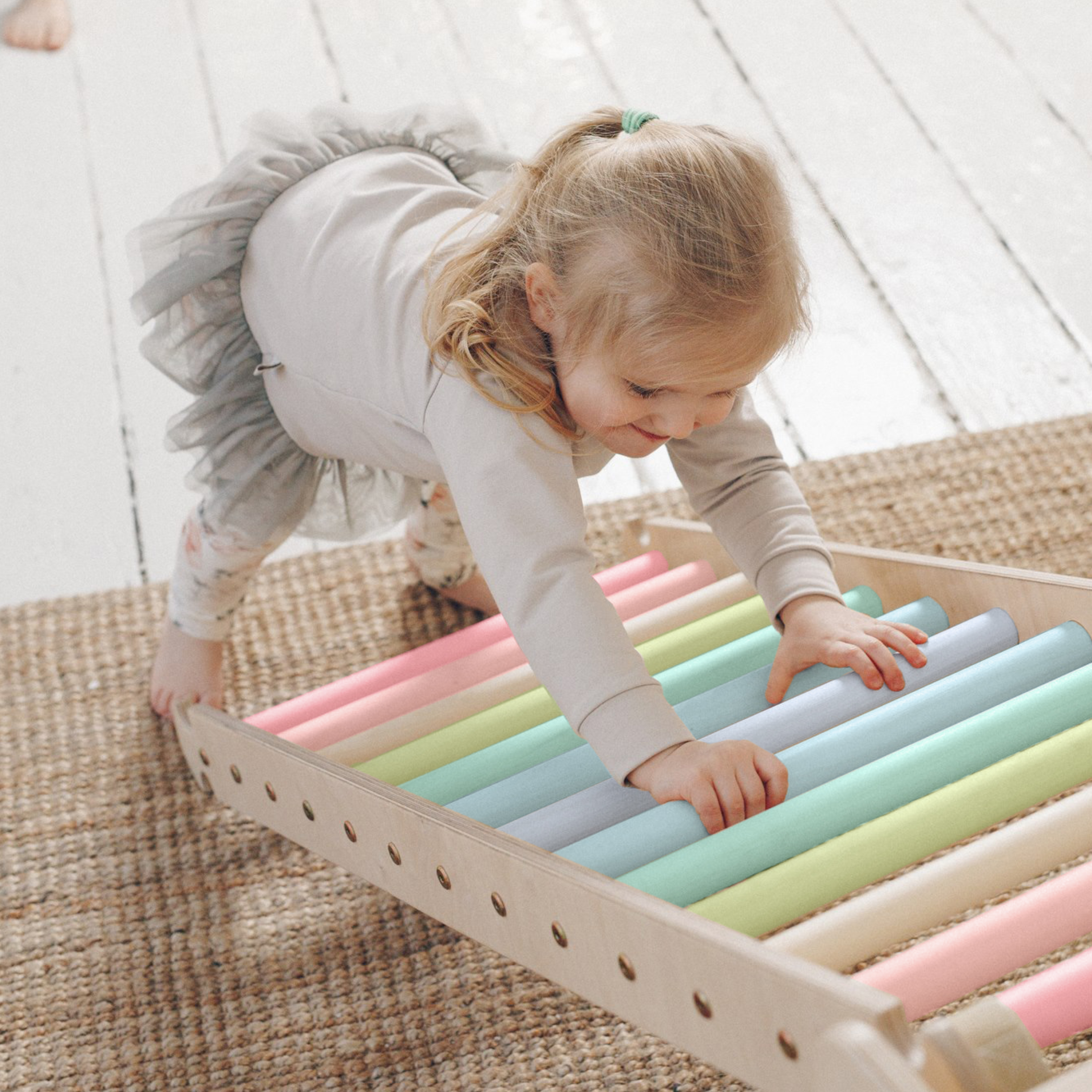 KateHaa Wooden Activity Cube with Ladder - Pastel