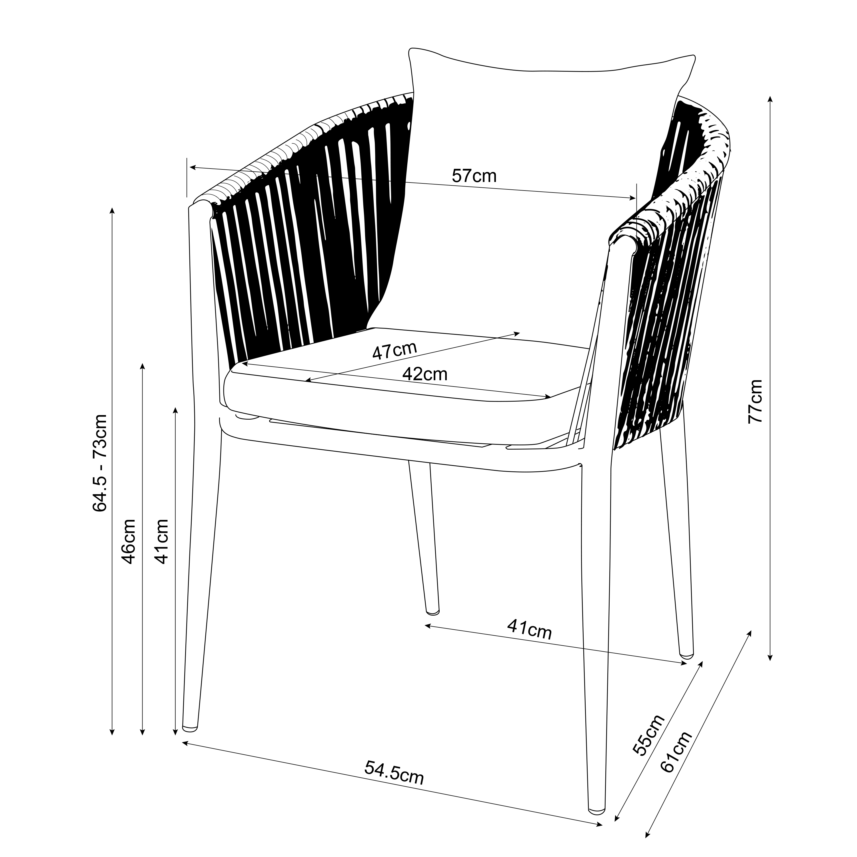 AXI Faye Chairs Anthracite – Set 2 pieces