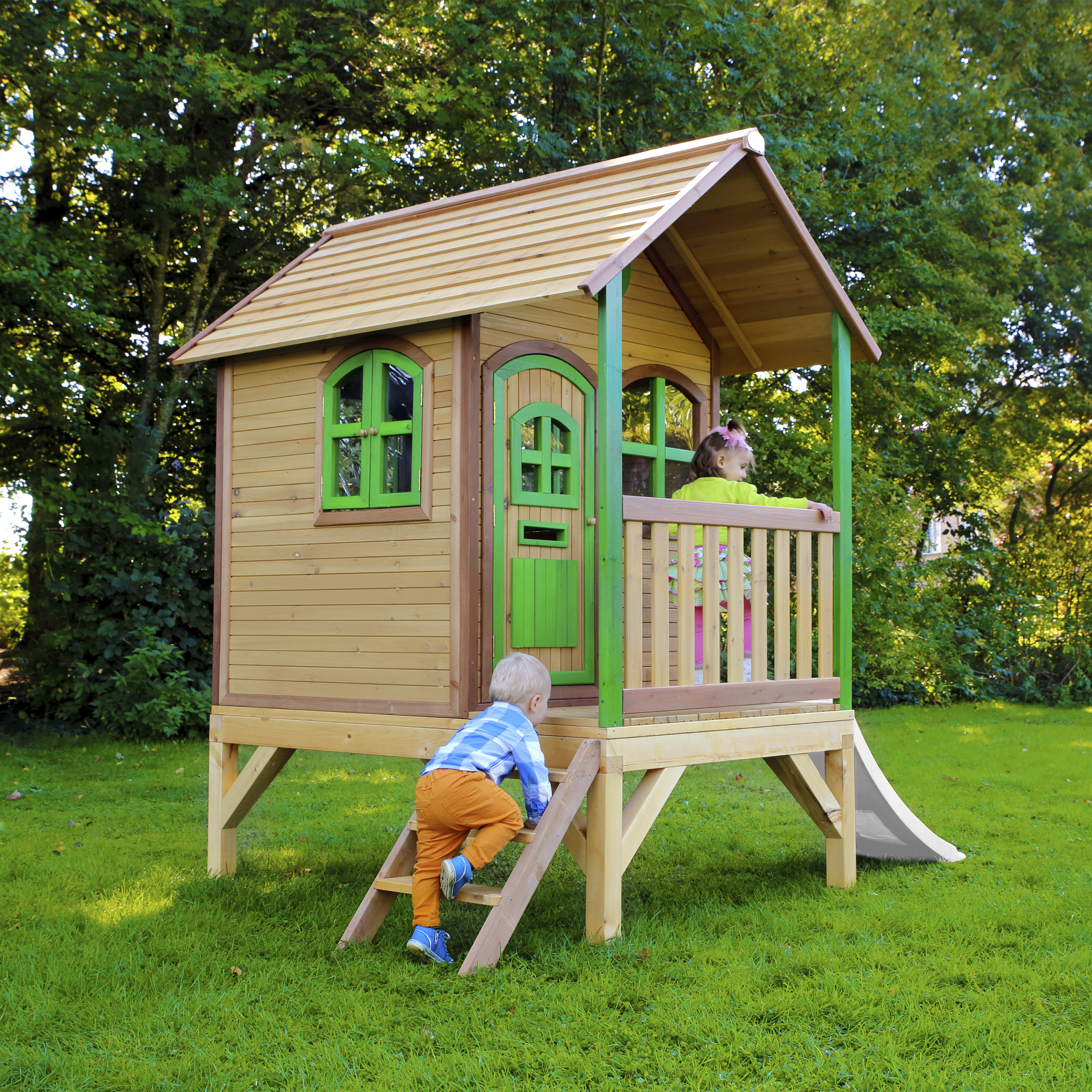 AXI Tom Playhouse Brown/Green - White Slide