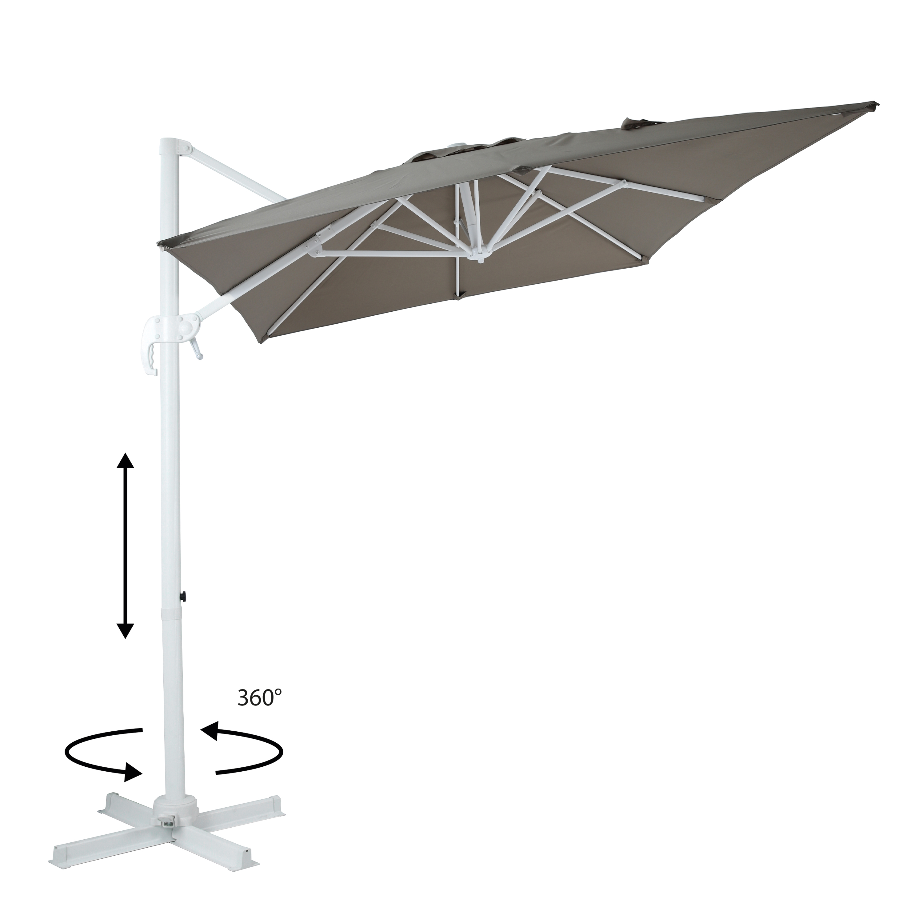 AXI Coco Cantilever Parasol 200x300cm - White/Taupe