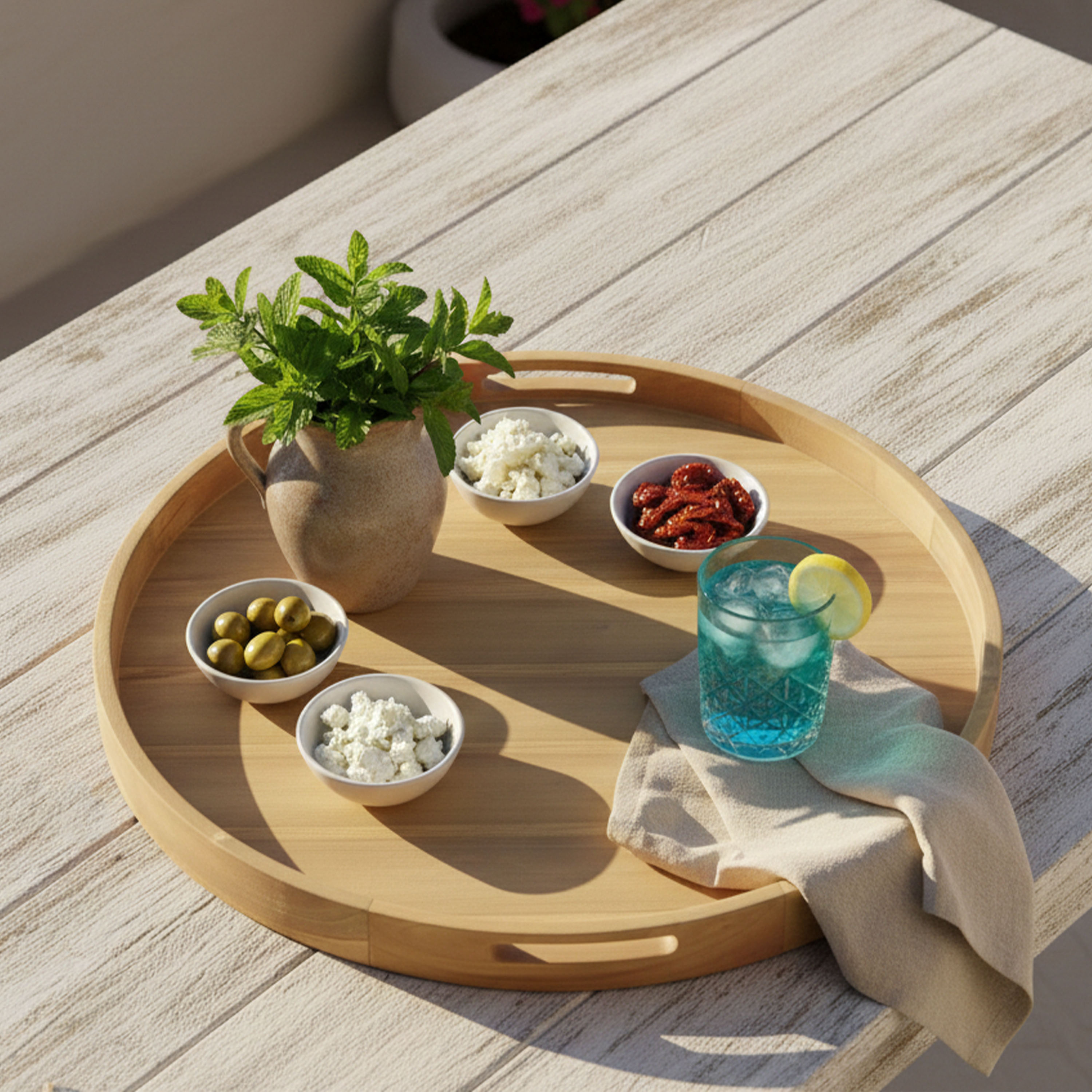 AXI Dewi Teak Tray Ø 80 cm