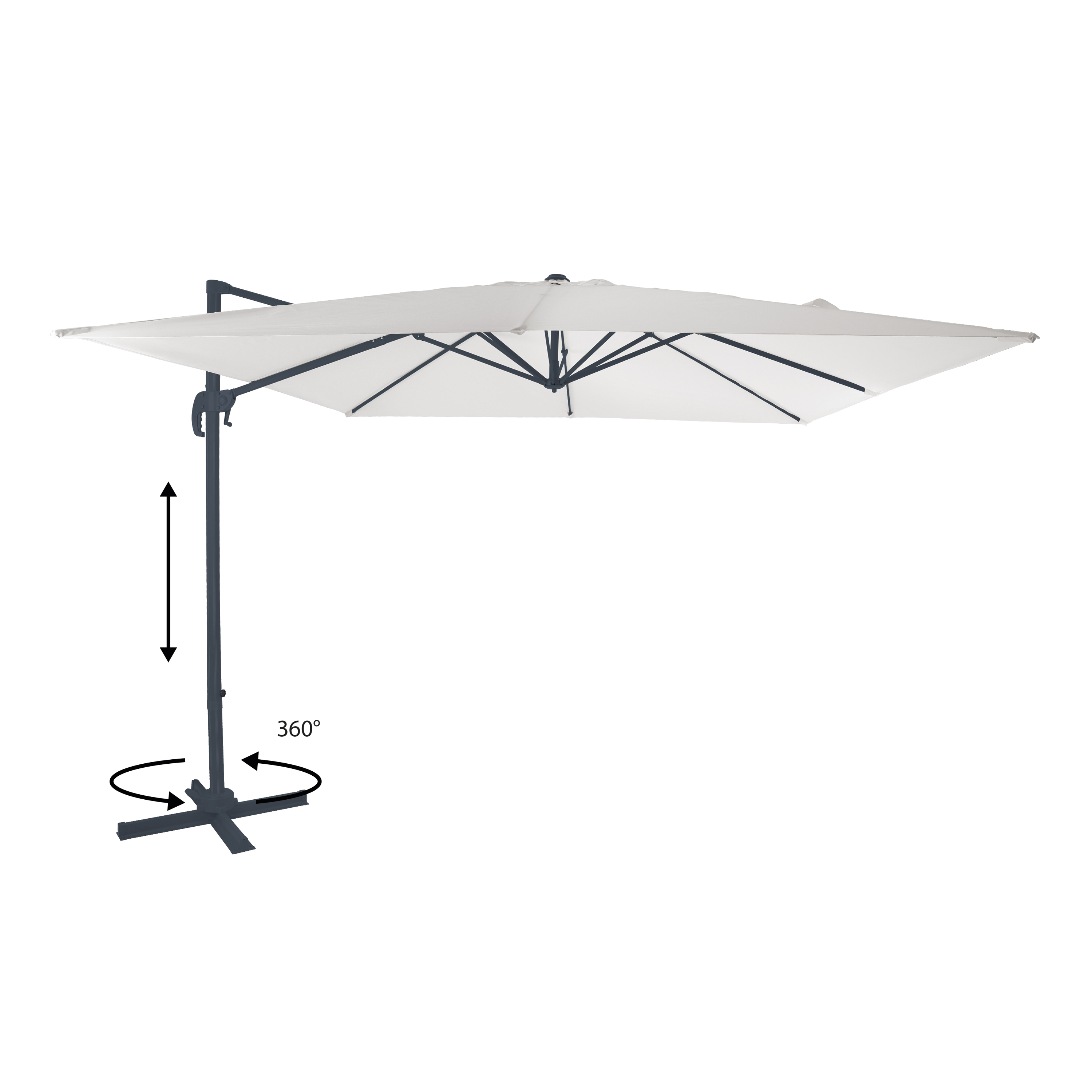 AXI Nima Cantilever Parasol 300x300 cm - Grey/Beige