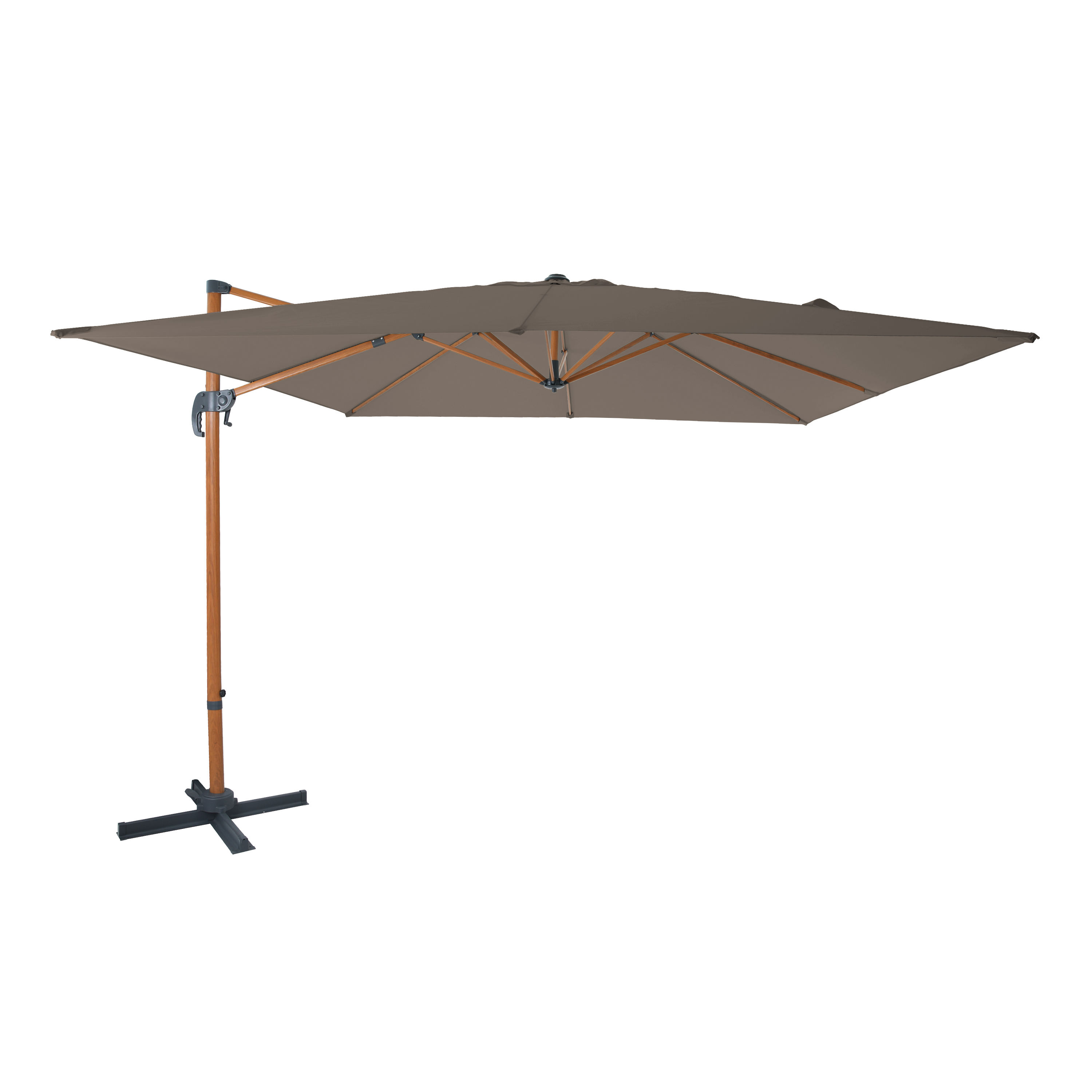AXI Nima Cantilever Parasol 300x300 cm - Wood-look/Taupe
