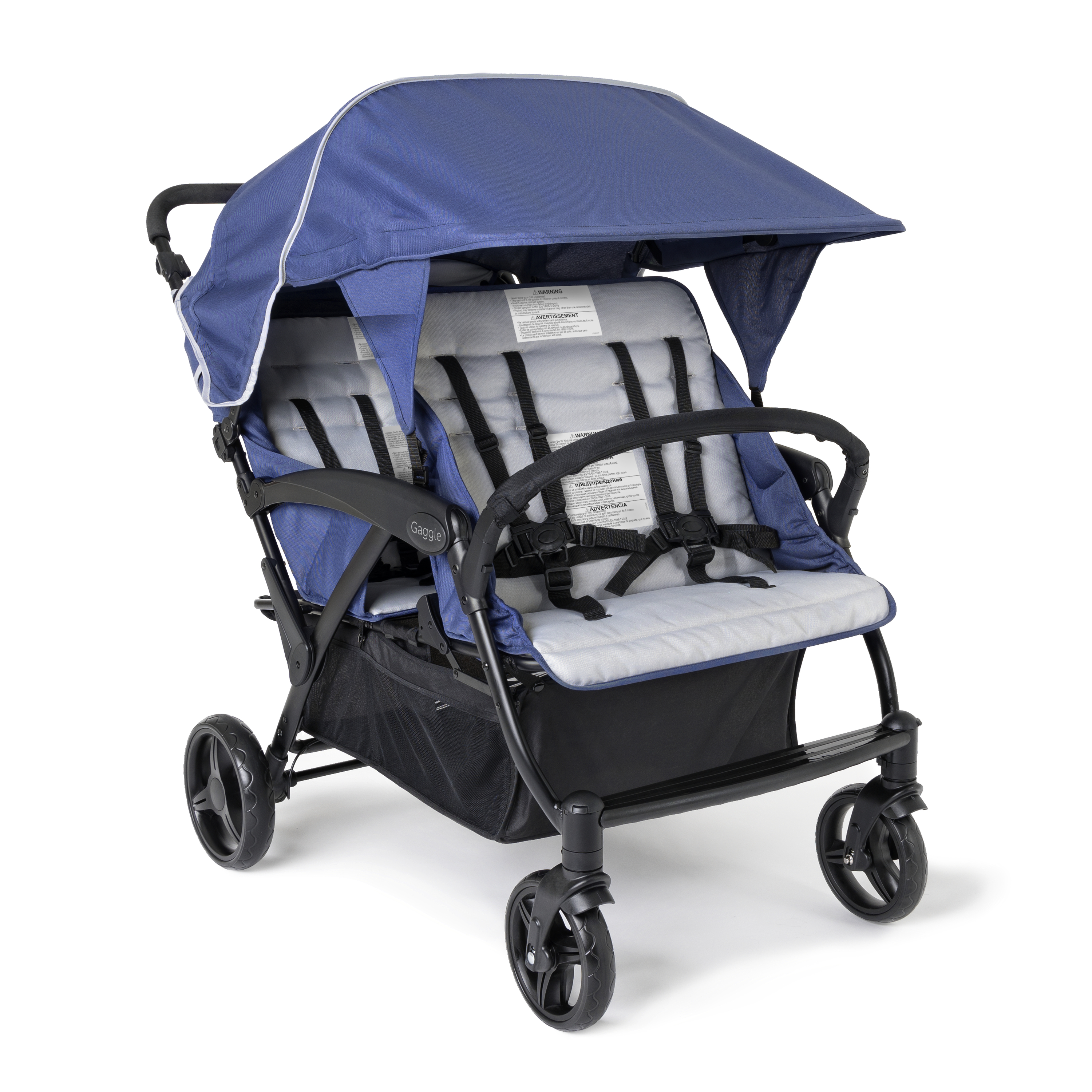 Gaggle Odyssey 4x4 Quad Stroller for 4 Children - Blue/Black