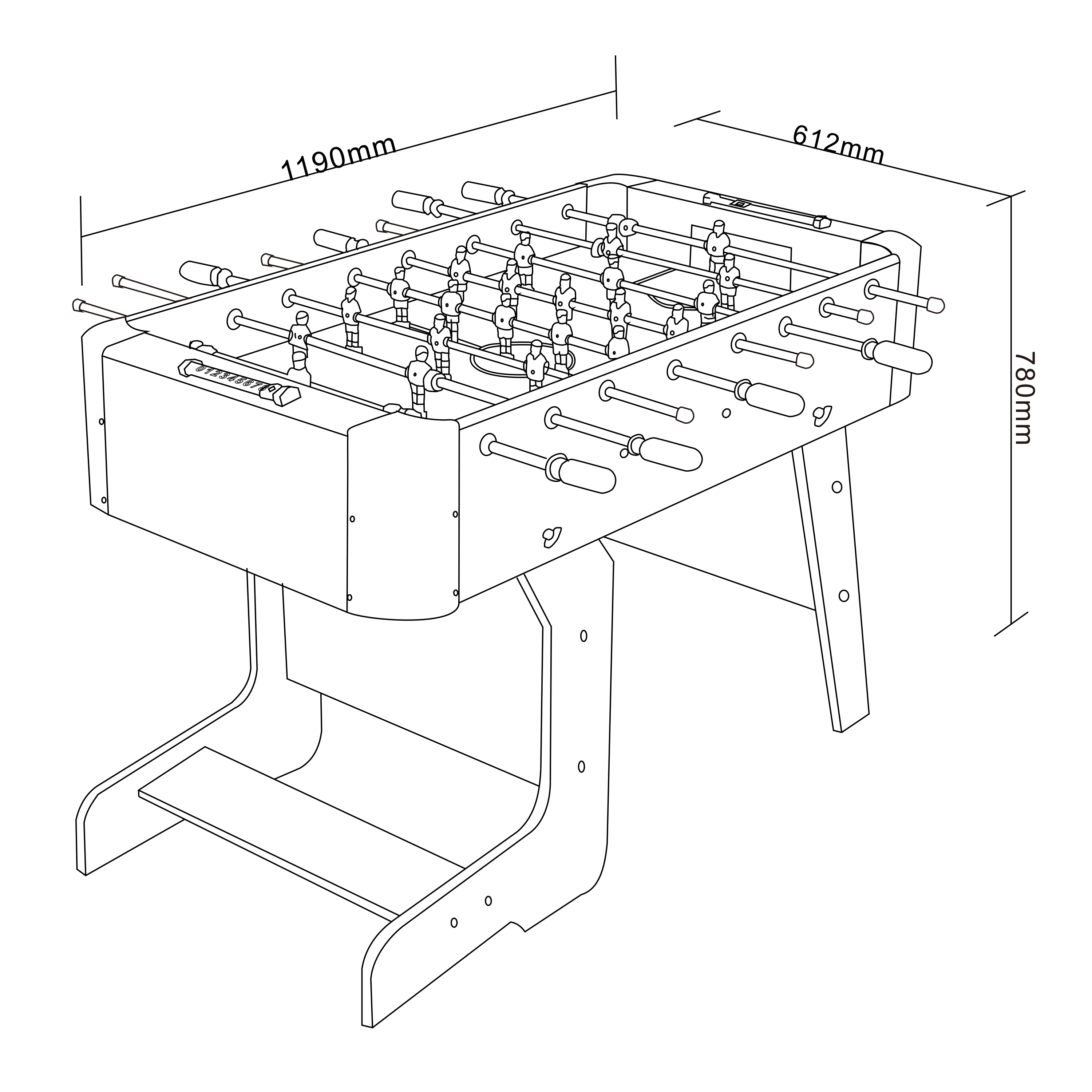 Cougar Around The World Folding Football Table Black