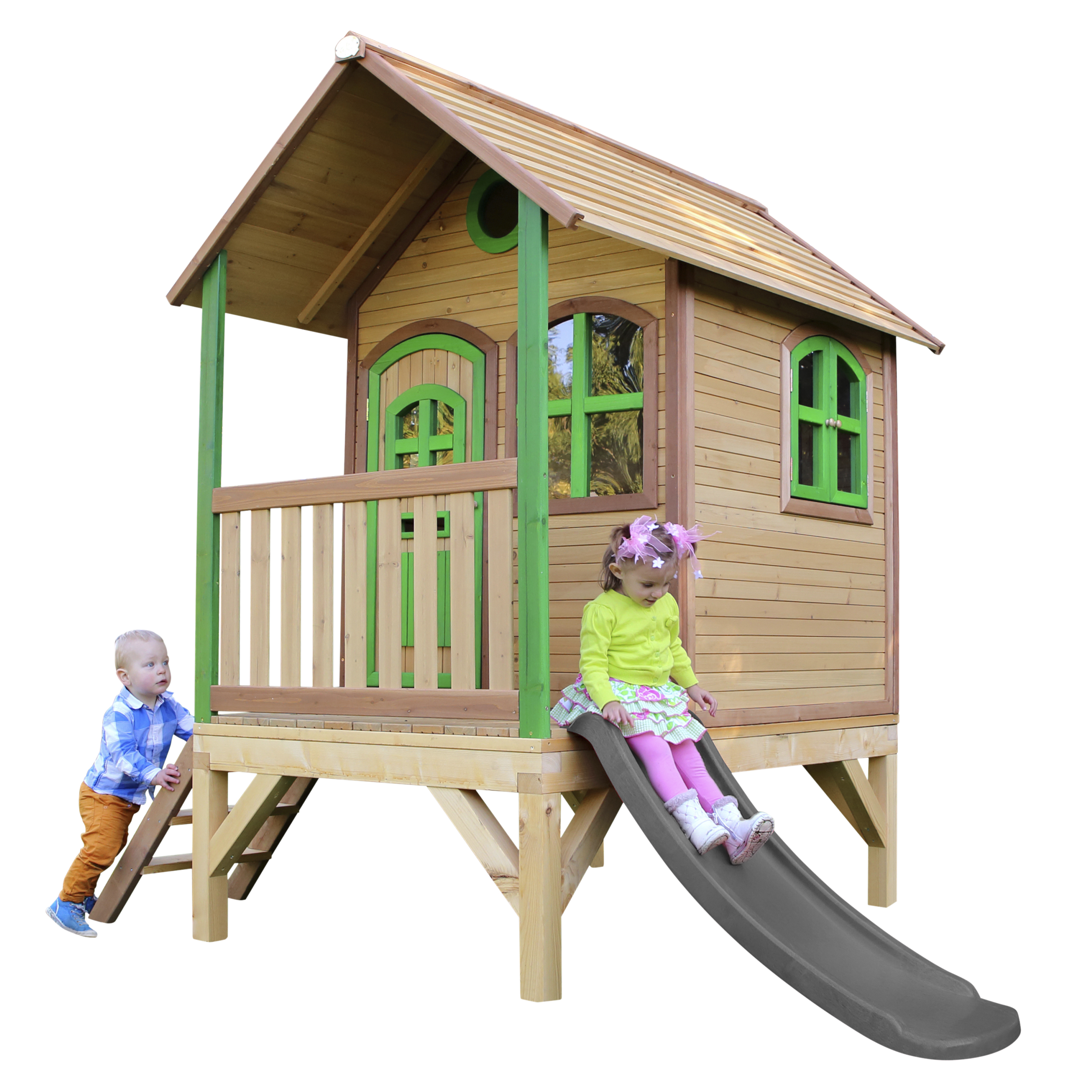 AXI Tom Playhouse Brown/Green - Grey Slide-8717973938040 AXI Tom Playhouse Brown/Green - Grey Slide
