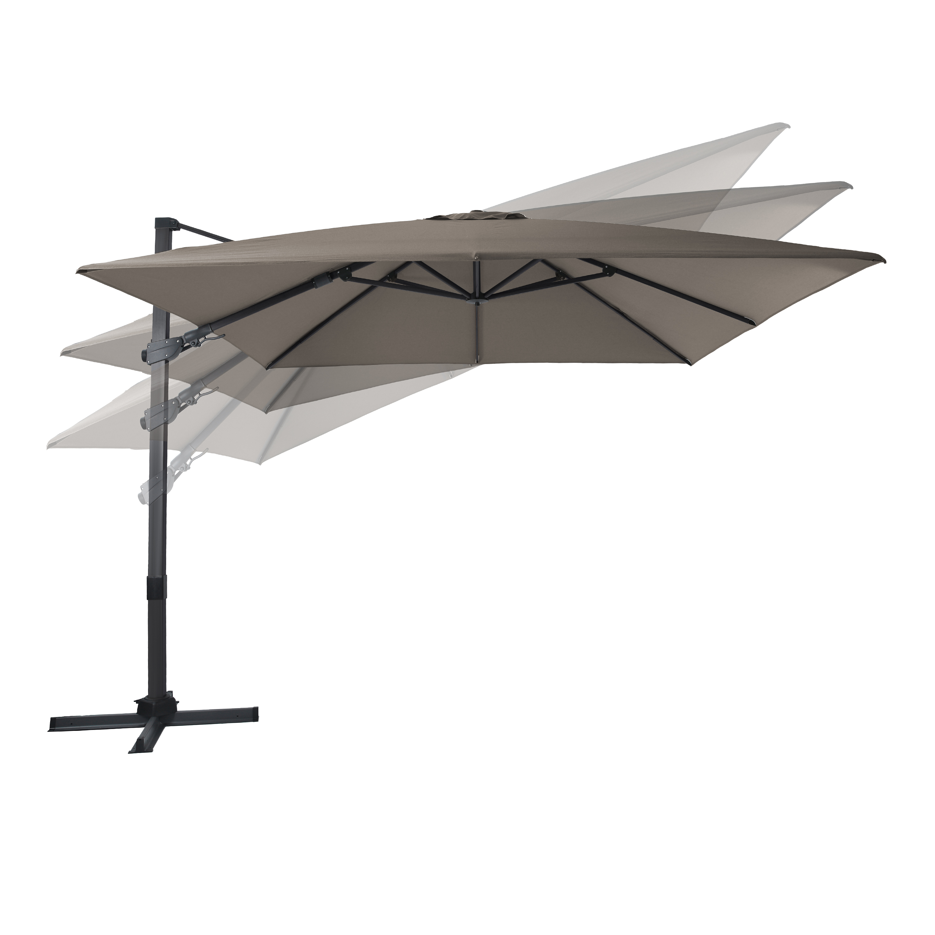 AXI Apollo Premium Cantilever Parasol 300x300cm - Grey/Taupe