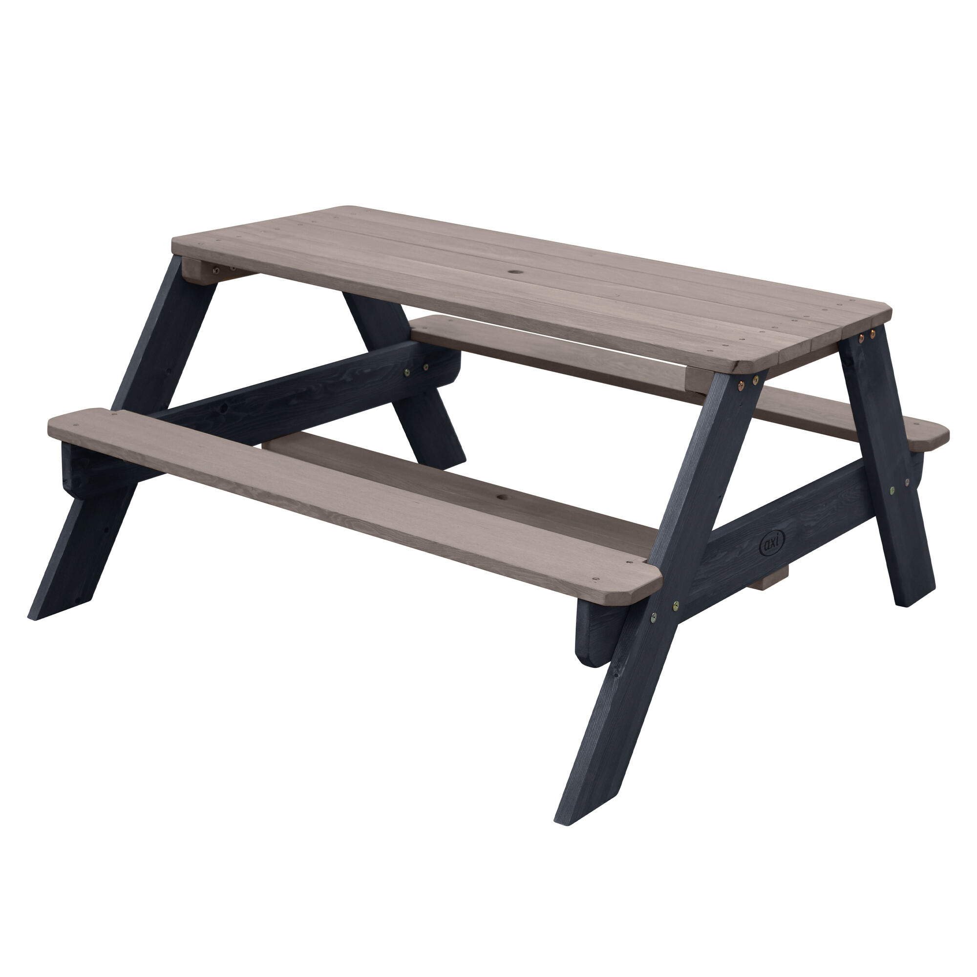 productfoto AXI Nick Picknicktafel Antraciet/grijs - Parasol Blauw/grijs