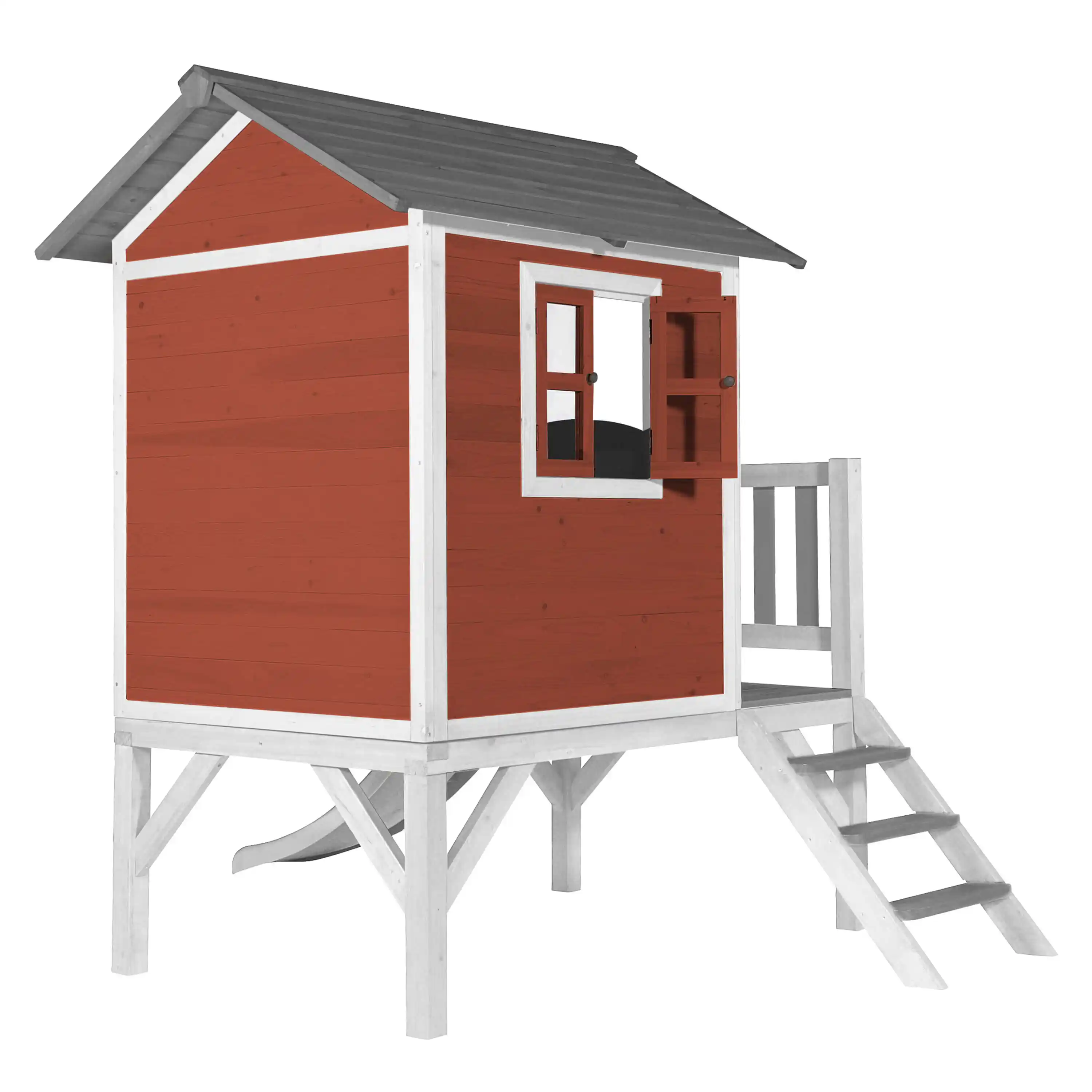 AXI Lodge XL Playhouse Scandinavian Red - White Slide