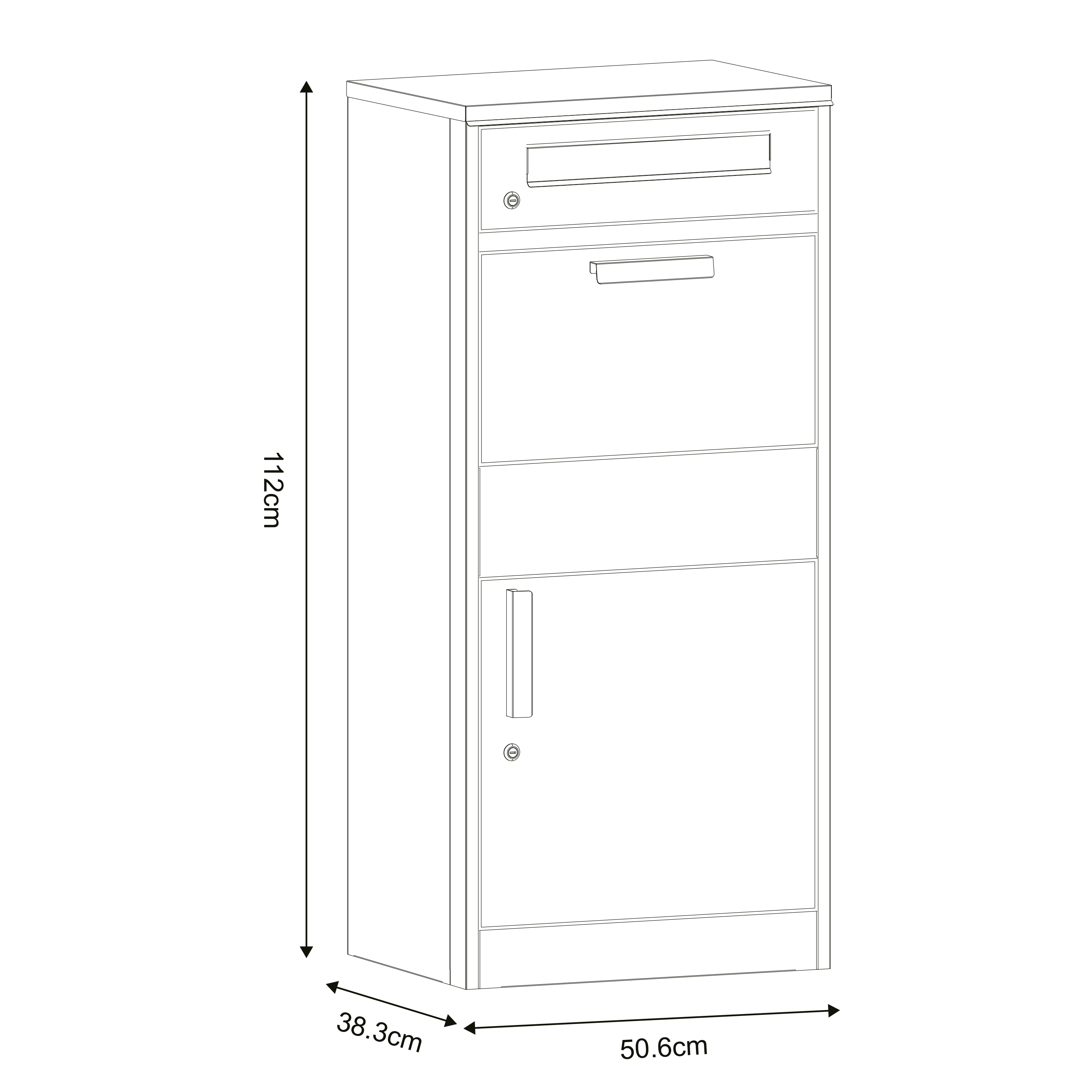 AXI Levi Metal Parcel Mailbox in Anthracite