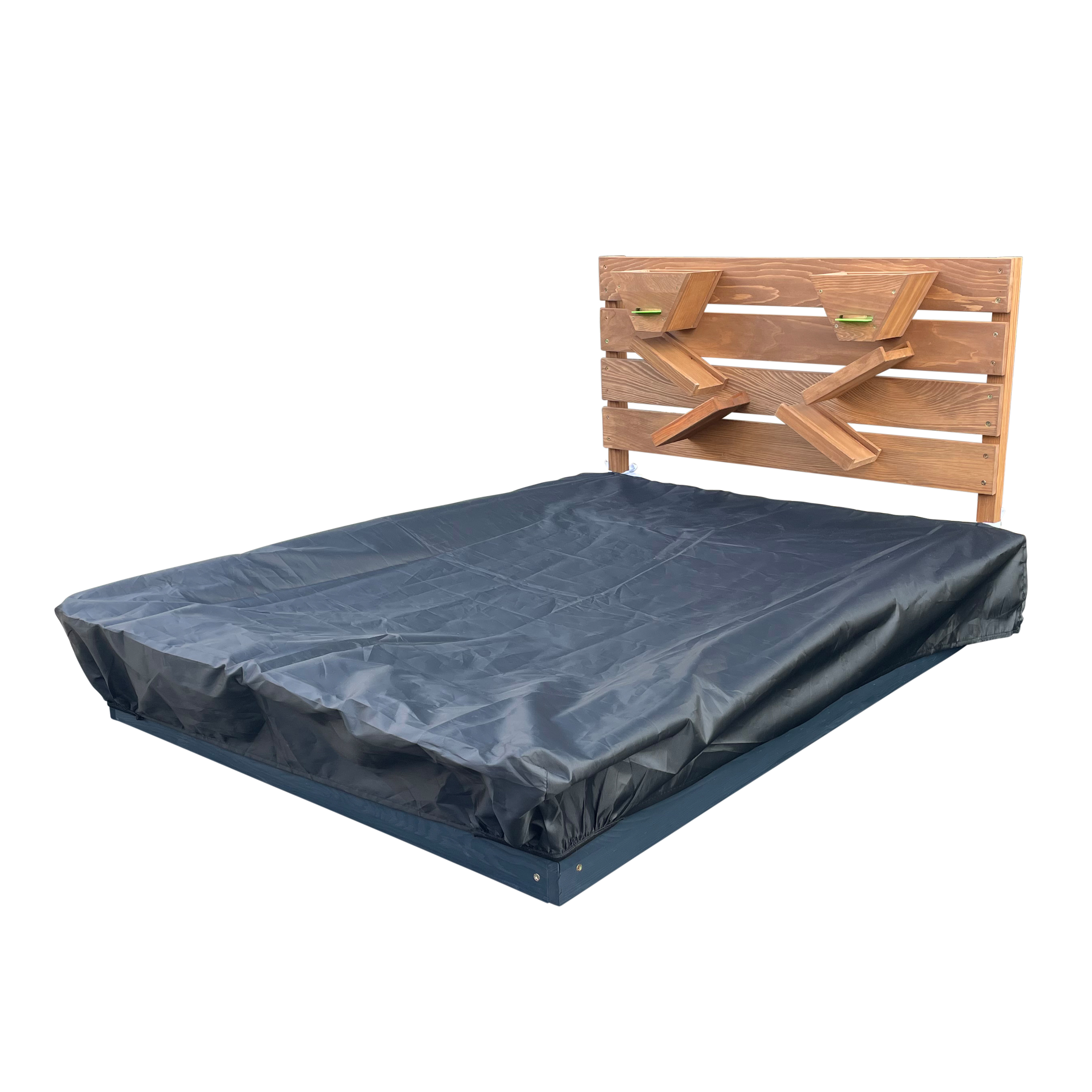 AXI Lina sandbox with sand & water troughs and play wall anthracite/brown