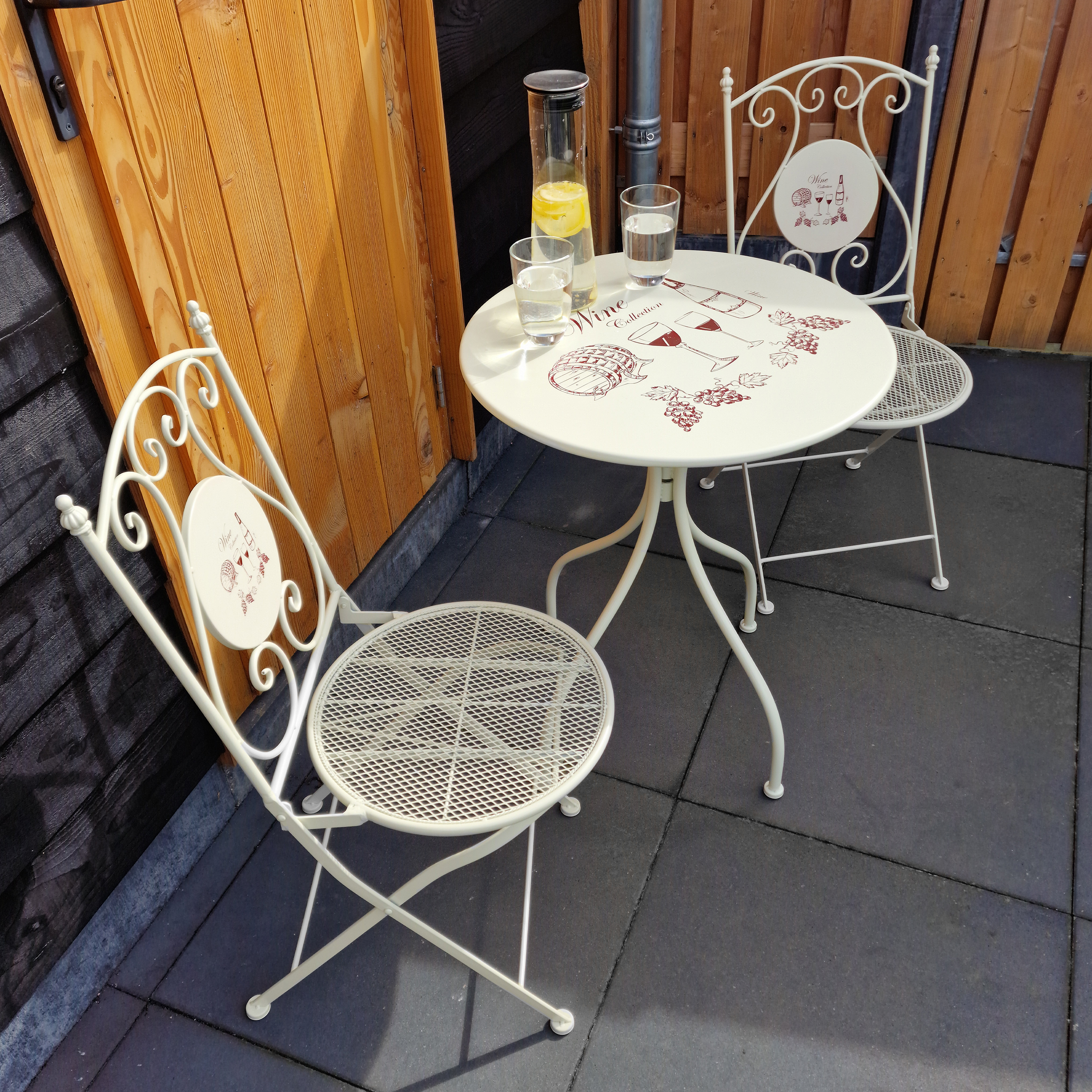 AXI Maxime Metal Bistro Set - Wine/Cream