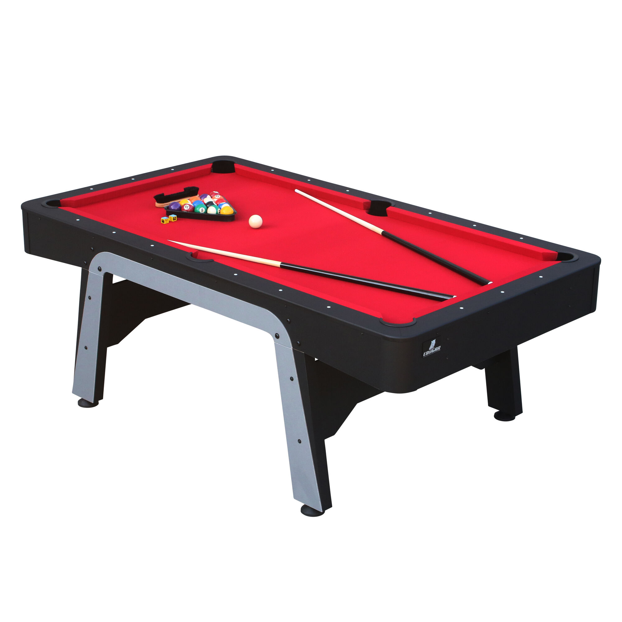 Cougar Arch Pro Pool Table - Black/Red