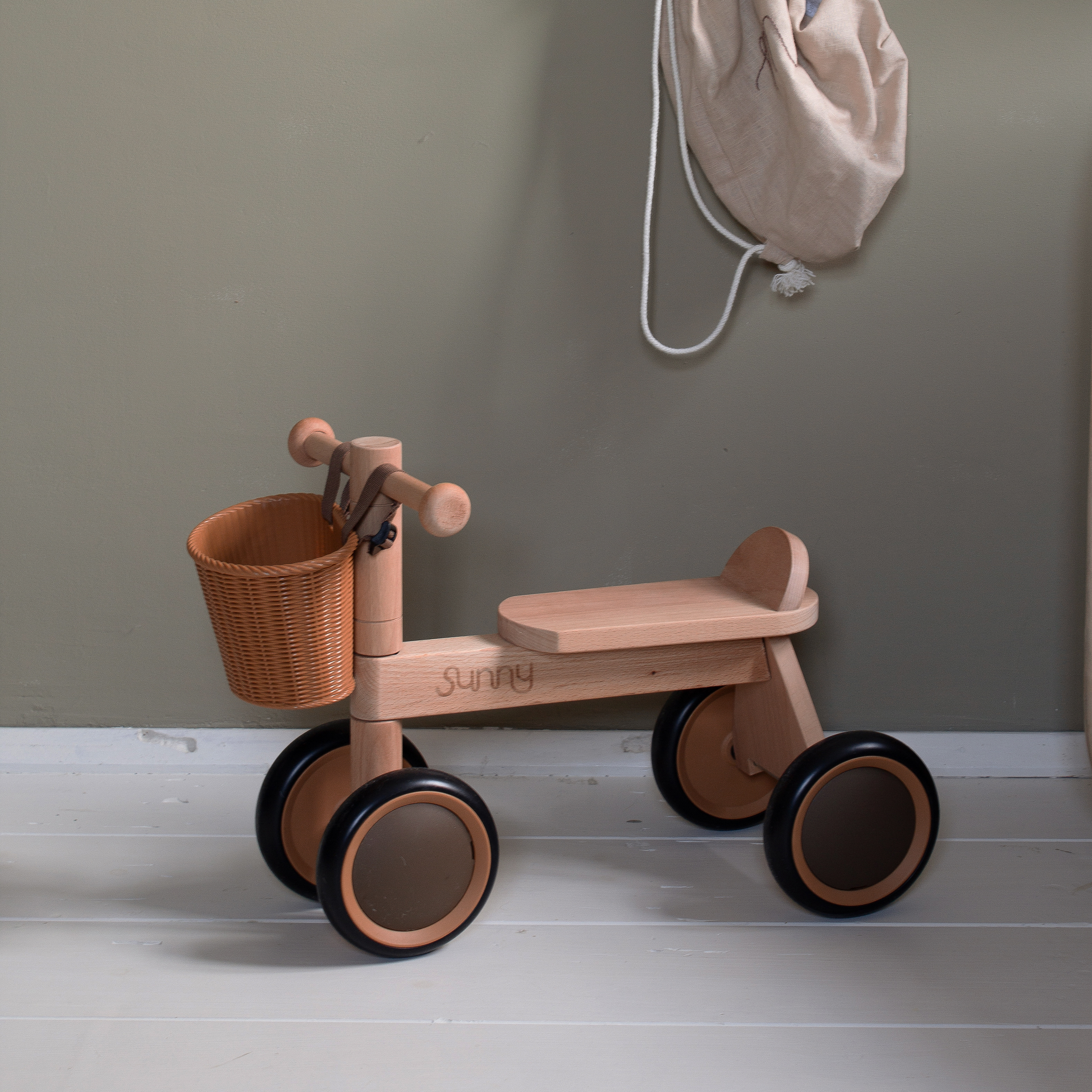 Sunny Mini Walker Wooden Balance Bike incl. Storage Basket