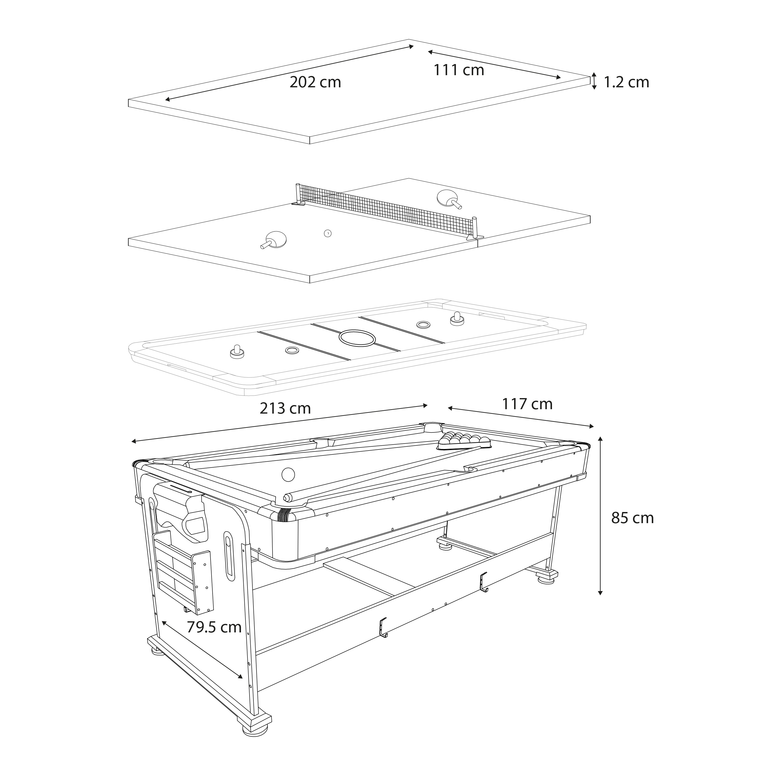 Cougar 4-in-1 Multi Game Table Black
