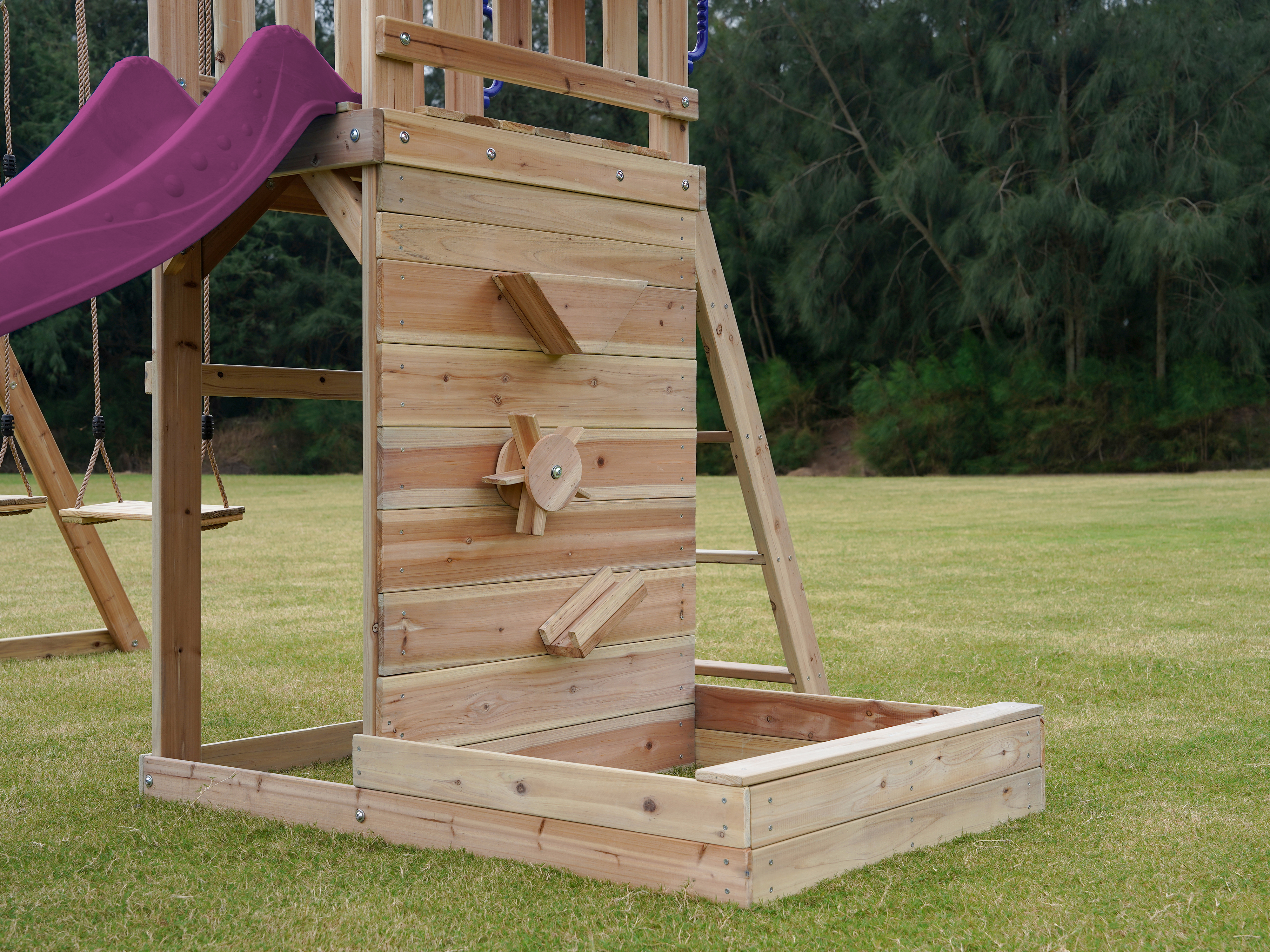 AXI Malik Climbing Frame with Double Swing Set - Purple Slide