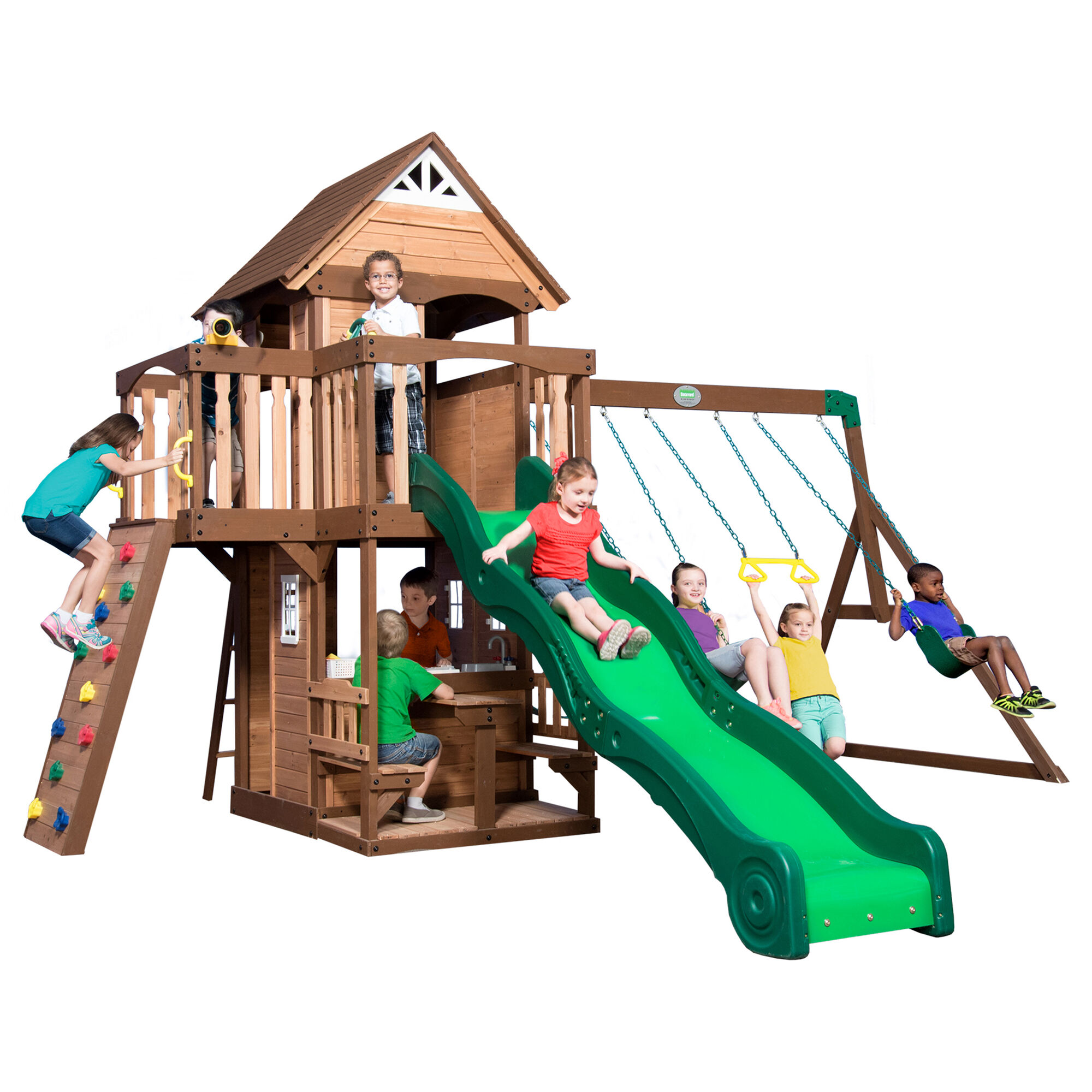 Backyard Discovery Mount Triumph Climbing Frame with Slide and Swings