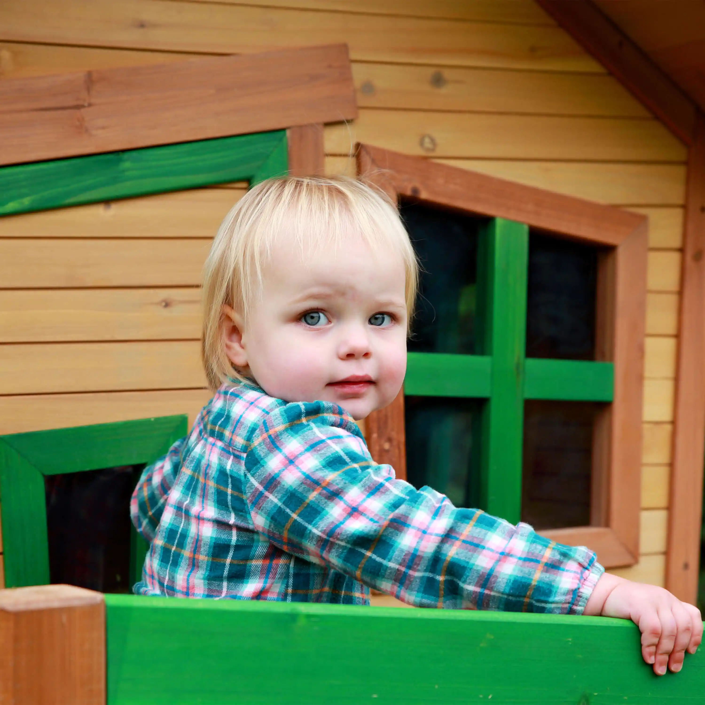 AXI Robin Playhouse Brown/Green - White Slide