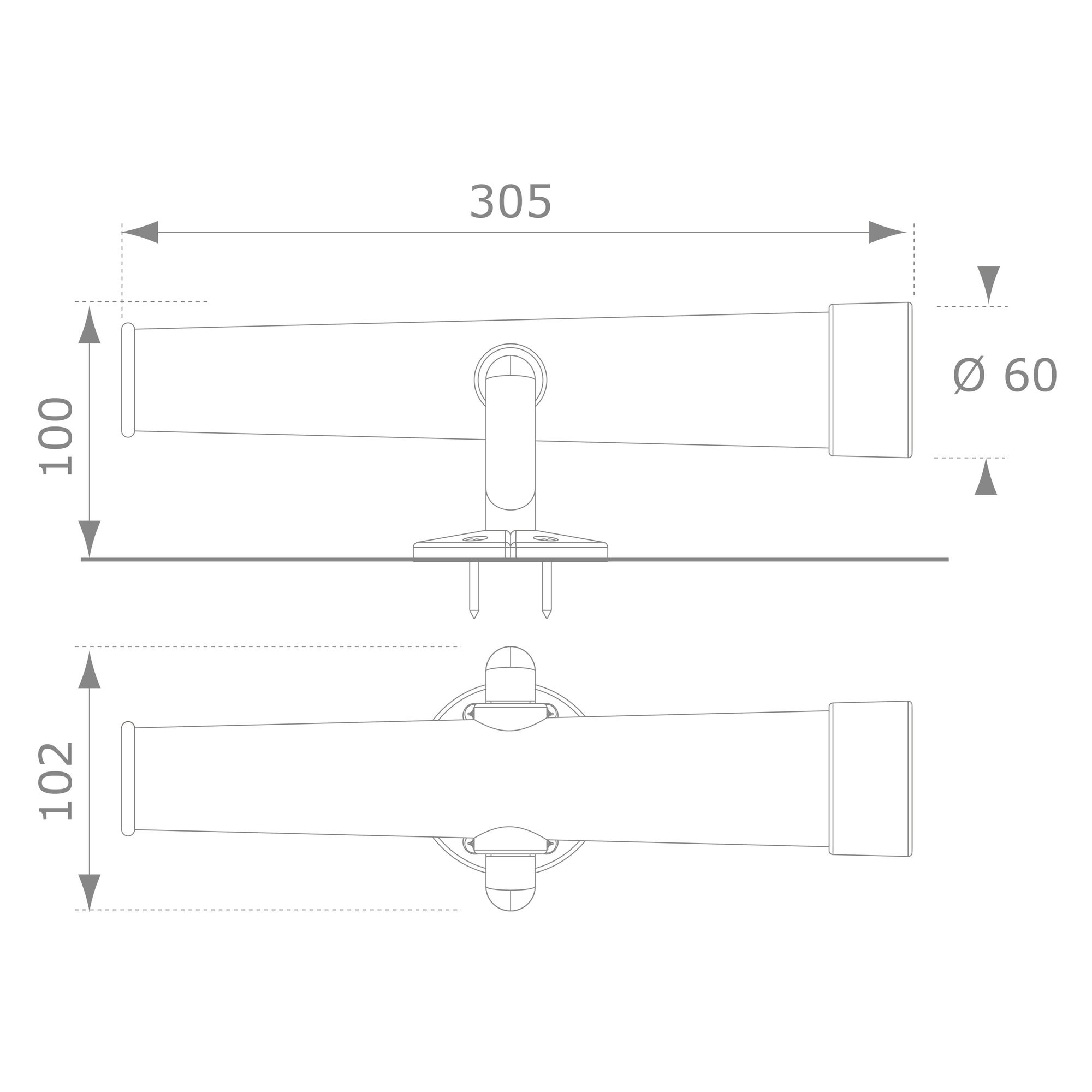 maattekening AXI Telescoop Rood/Grijs