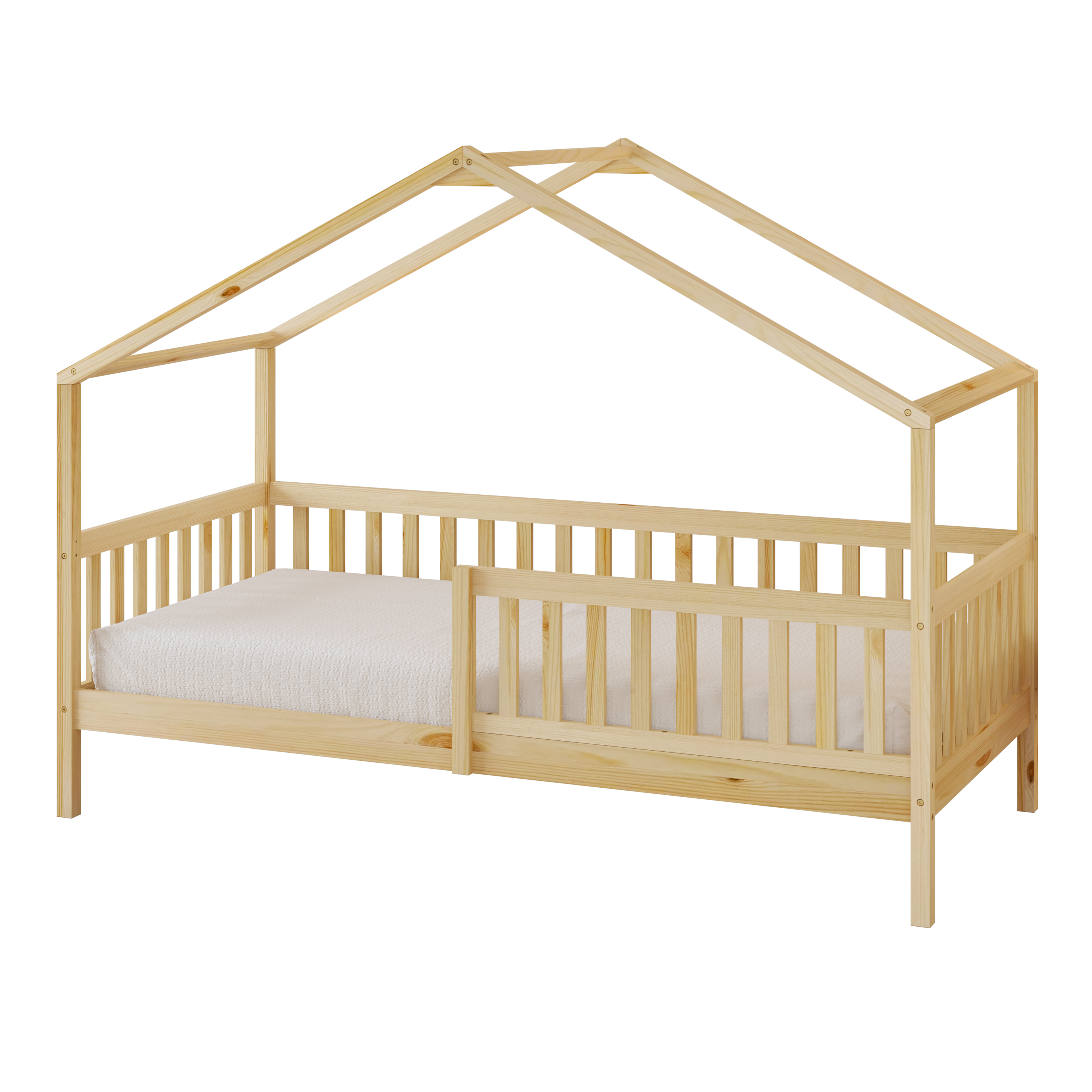 Sunny Kae House Bed with Guardrail Natural – Without Mattress-8720365068881 Sunny Kae House Bed with Guardrail Natural – Without Mattress