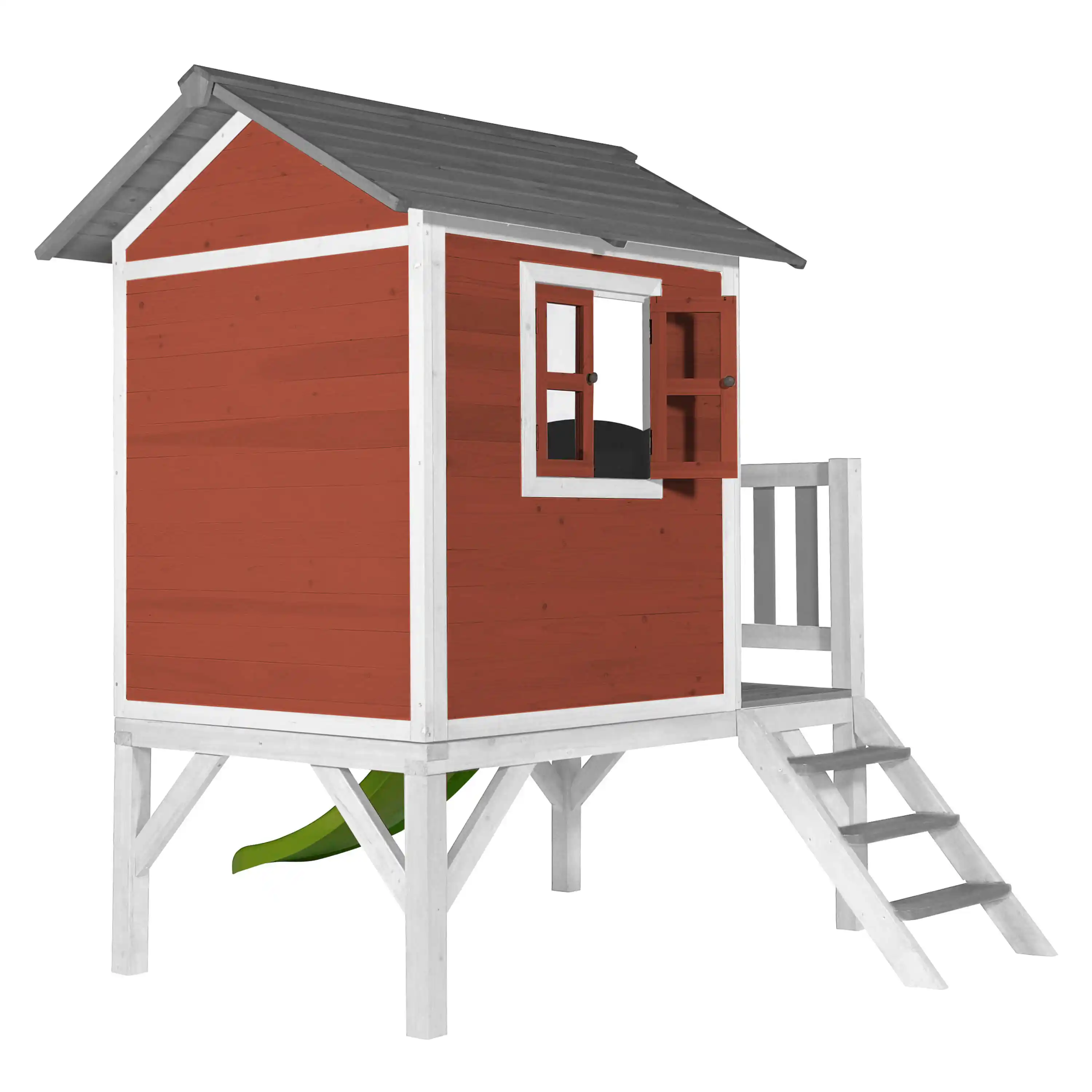 AXI Lodge XL Playhouse Scandinavian Red - Lime Green Slide