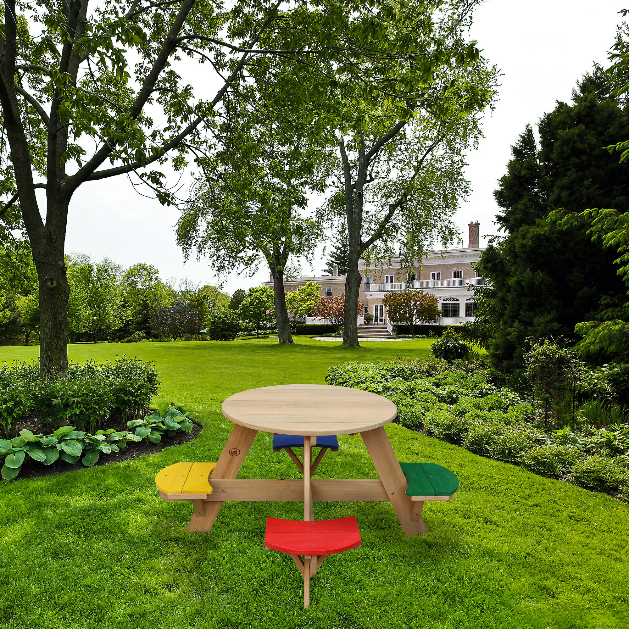 sfeerfoto AXI UFO Picknicktafel Rond Regenboog