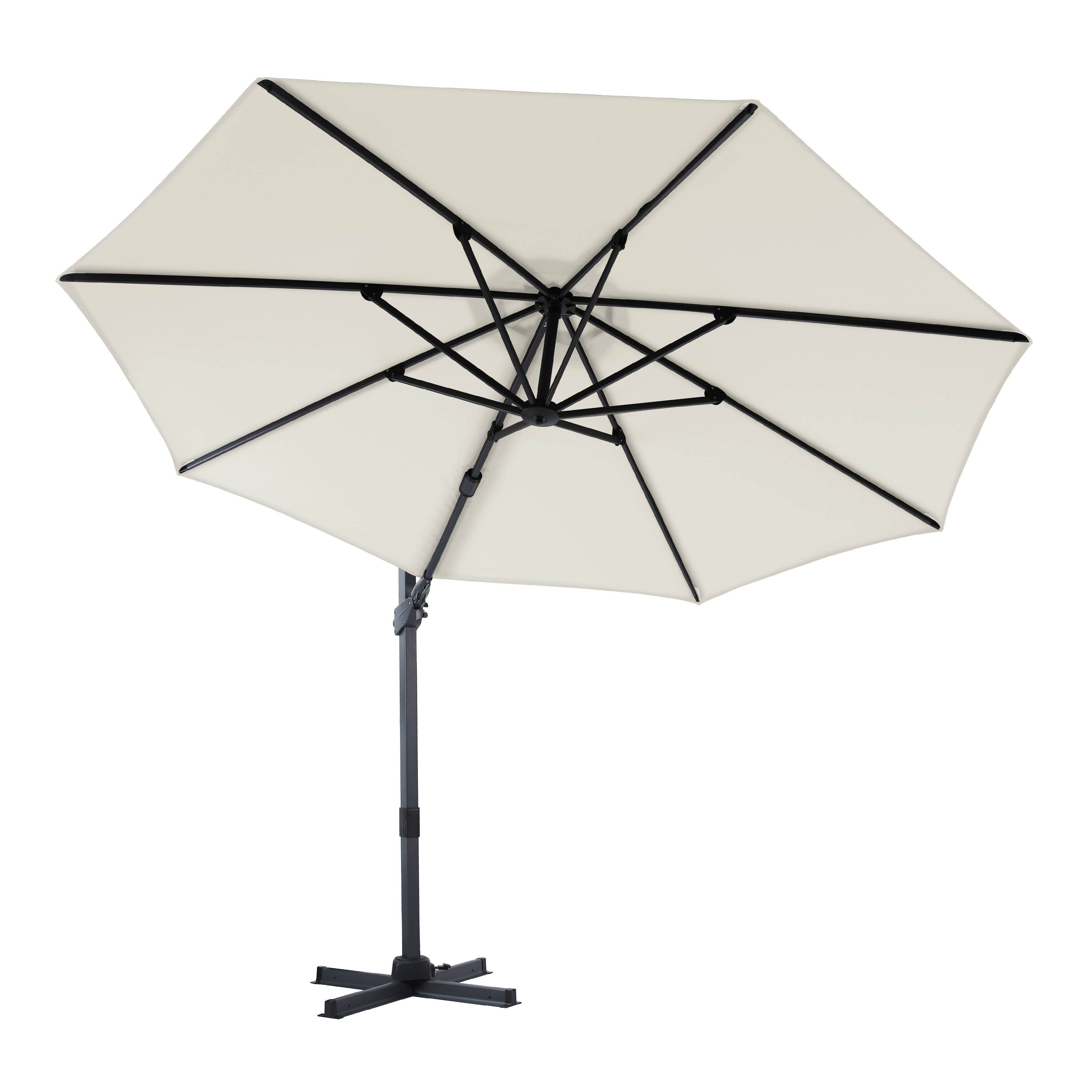 AXI Cyrus Premium Cantilever Parasol Ø 300cm Round - Grey/Beige