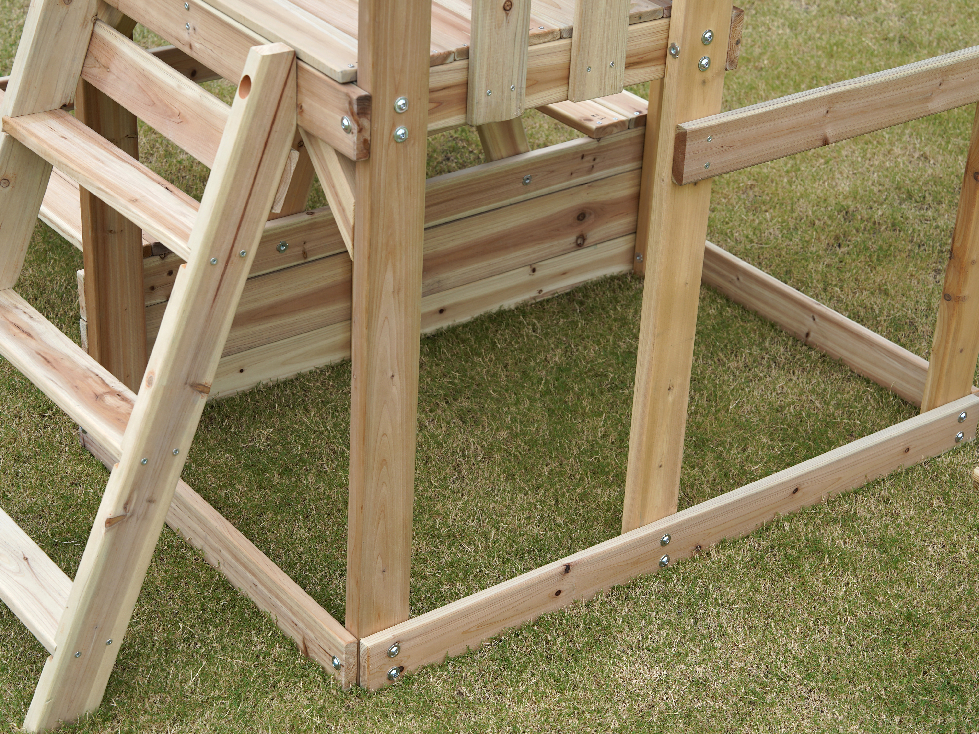 AXI Mette Climbing Frame with Double Swing Set and Picnic Table - Lime Green Slide