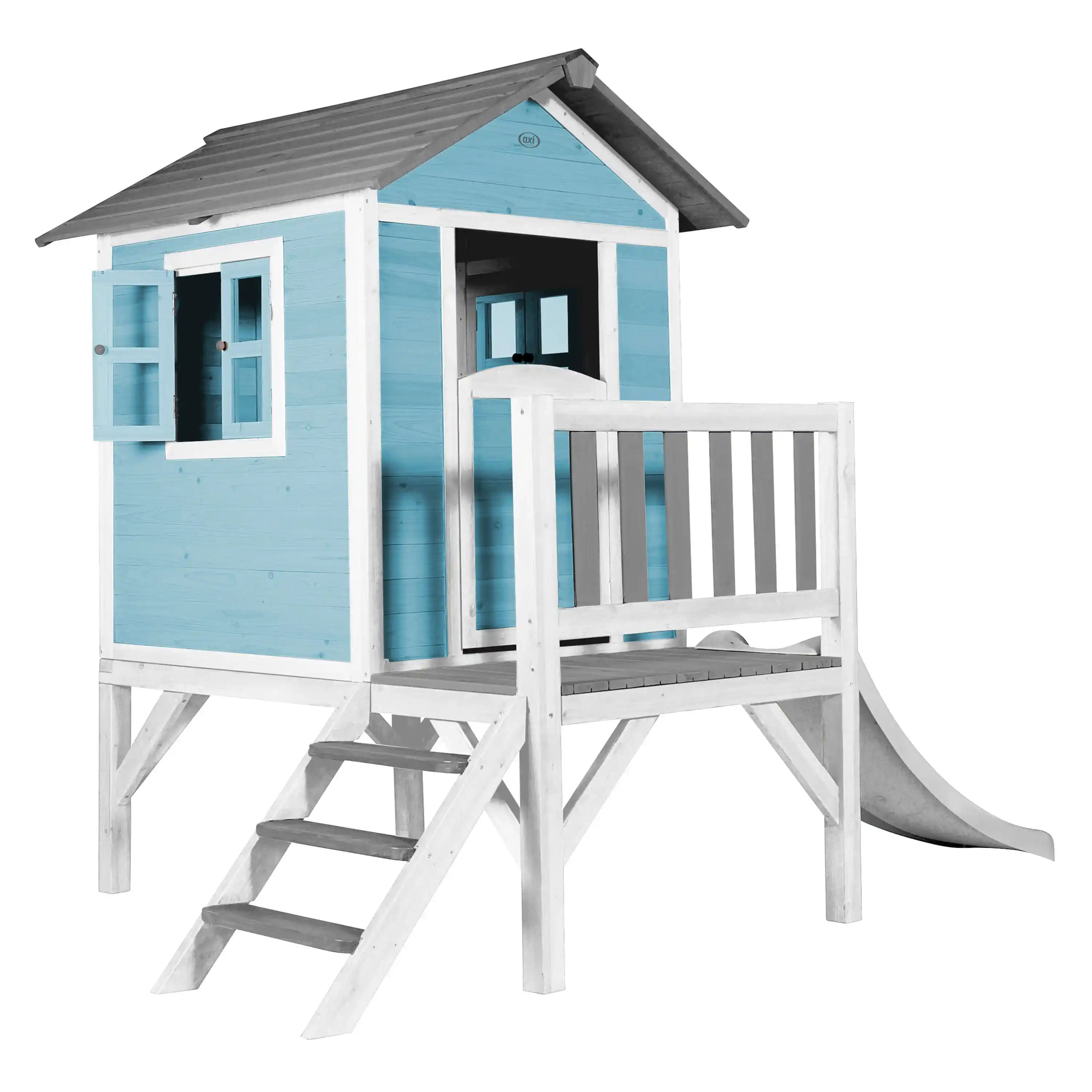 AXI Lodge XL Playhouse Caribbean Blue - White Slide