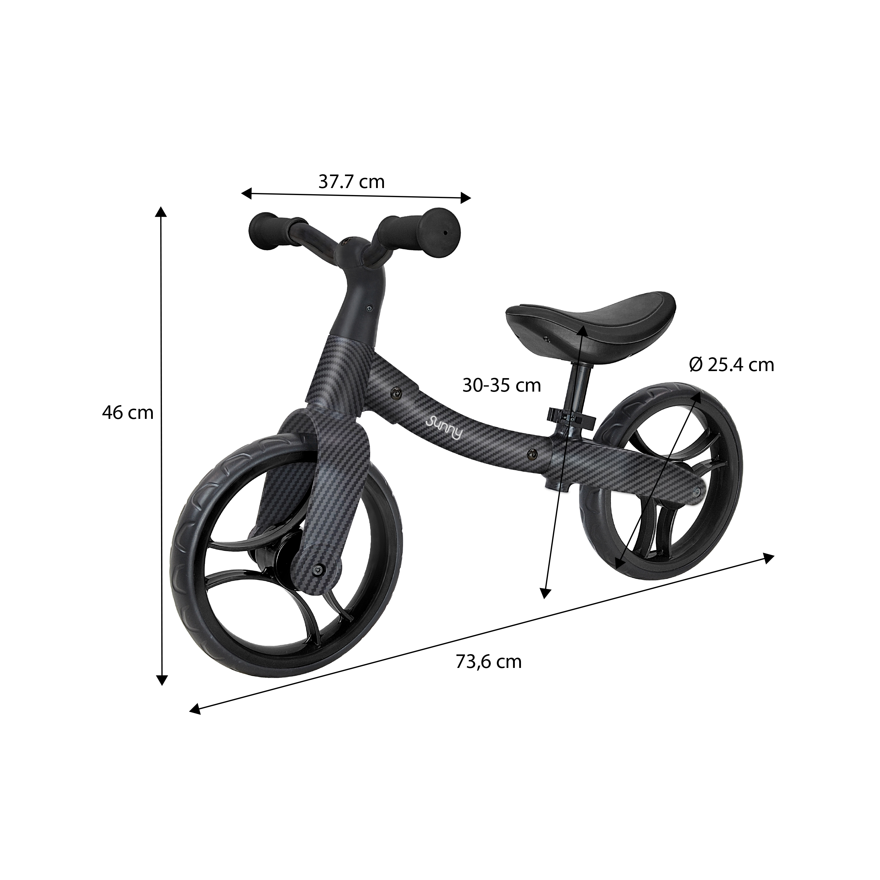 Sunny Metal Balance Bike 3000 with Carbon Fibre Look