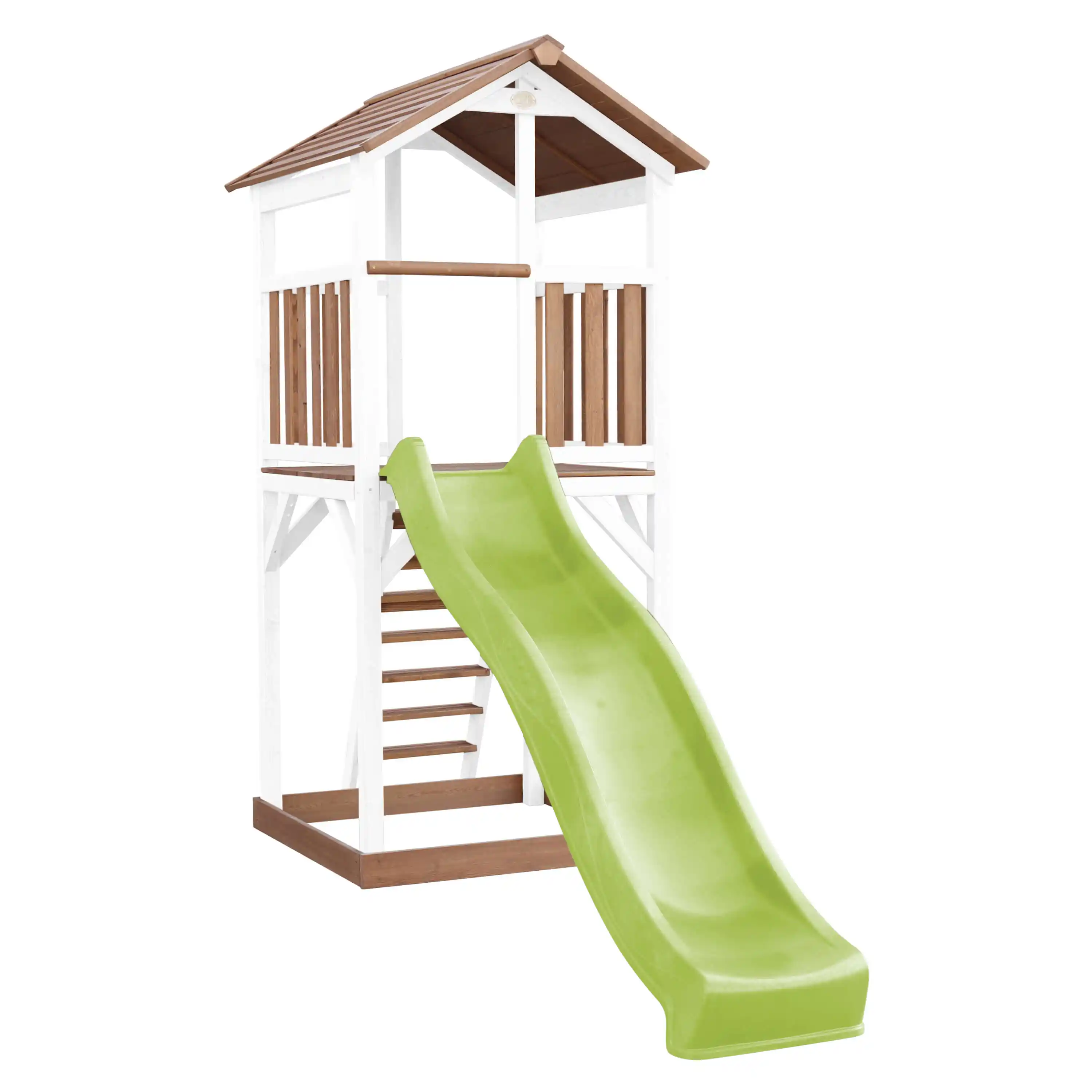 AXI Beach Tower Brown/White - Lime Green Slide