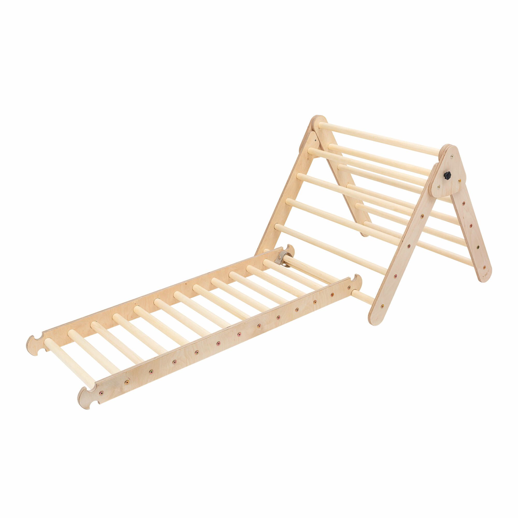 KateHaa Wooden Climbing Triangle with Ladder - Natural