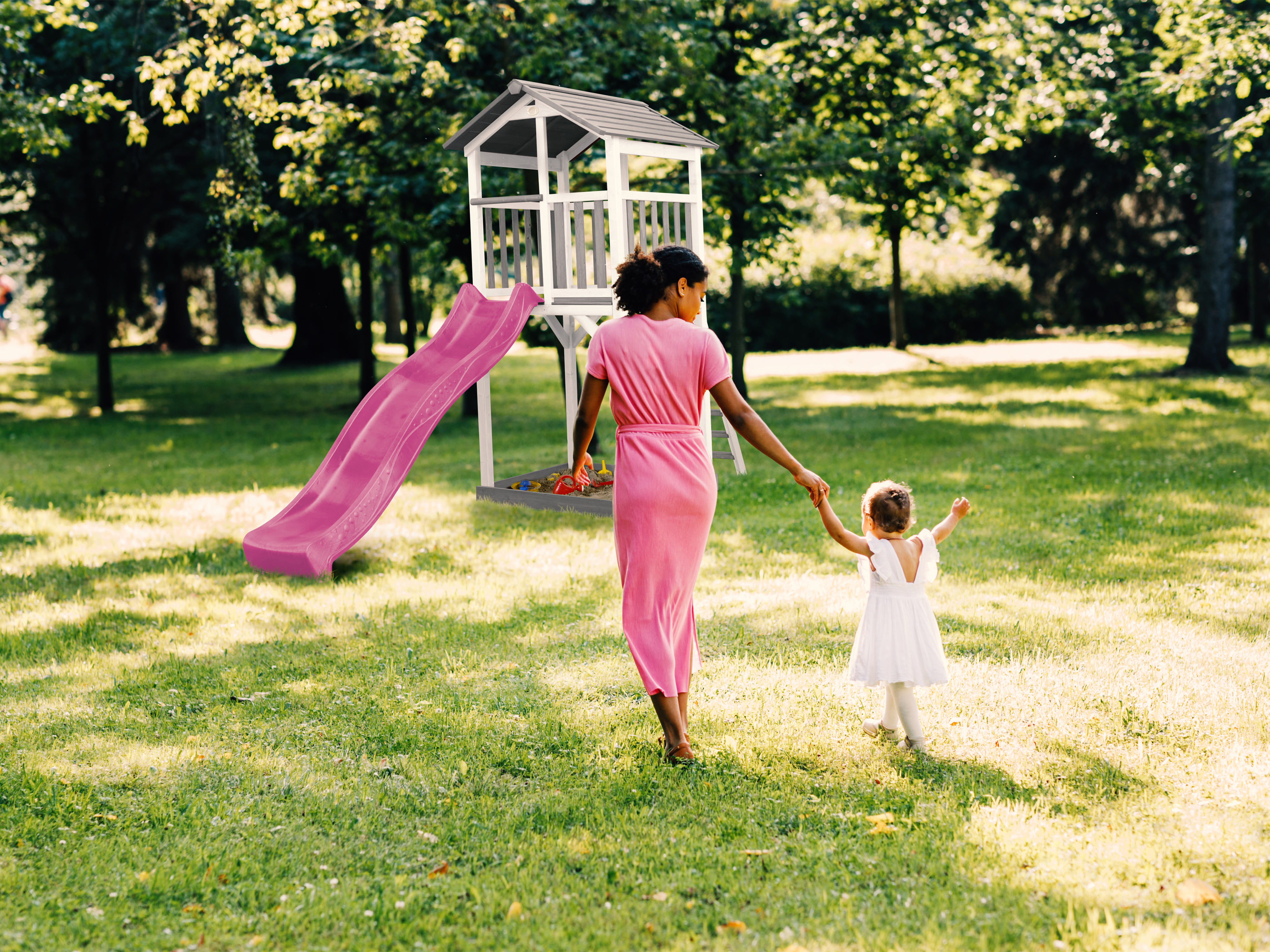 AXI Beach Tower Grey/White - Purple Slide-8720365060328 AXI Beach Tower Grey/White - Purple Slide