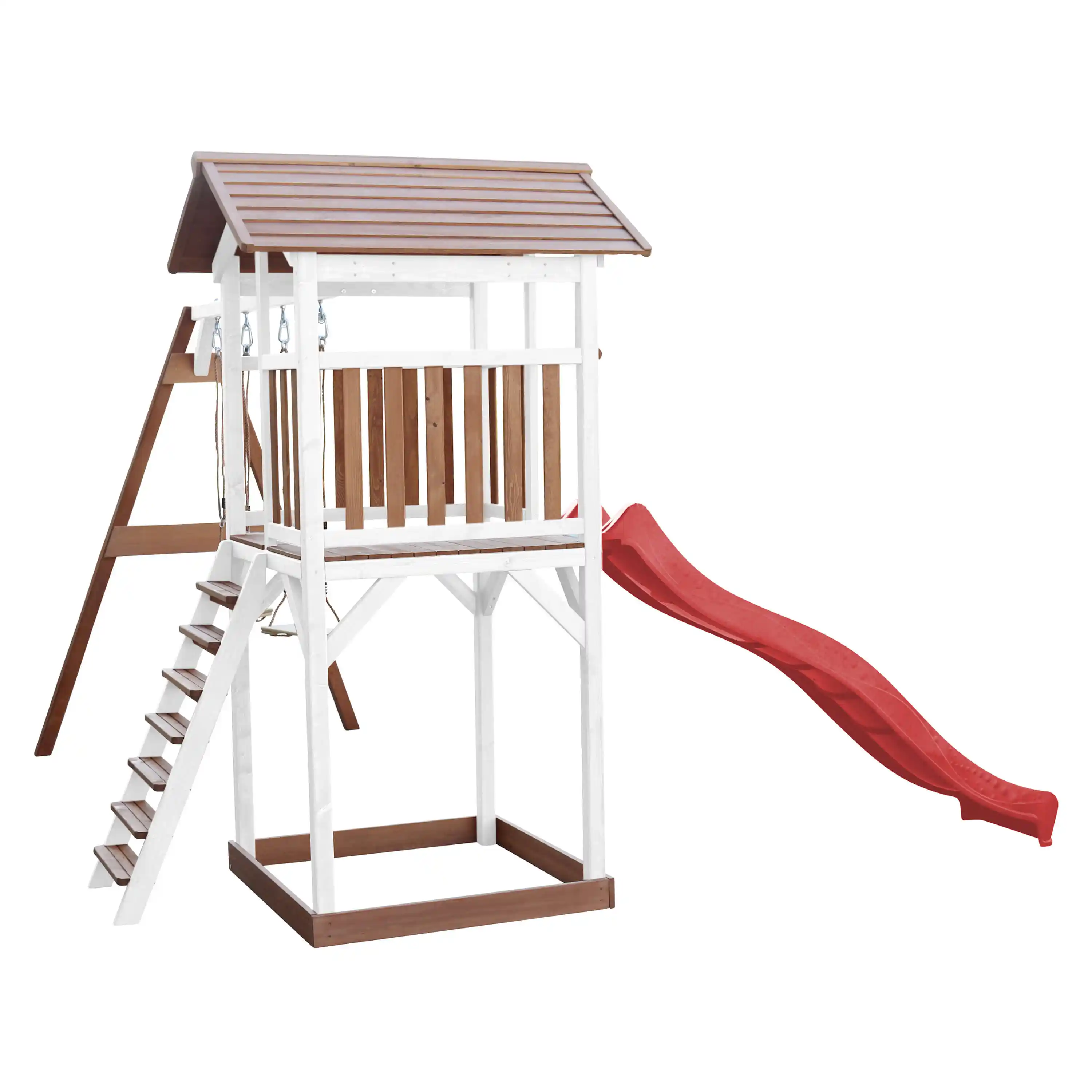 AXI Beach Tower with Double Swing Set Brown/White - Red