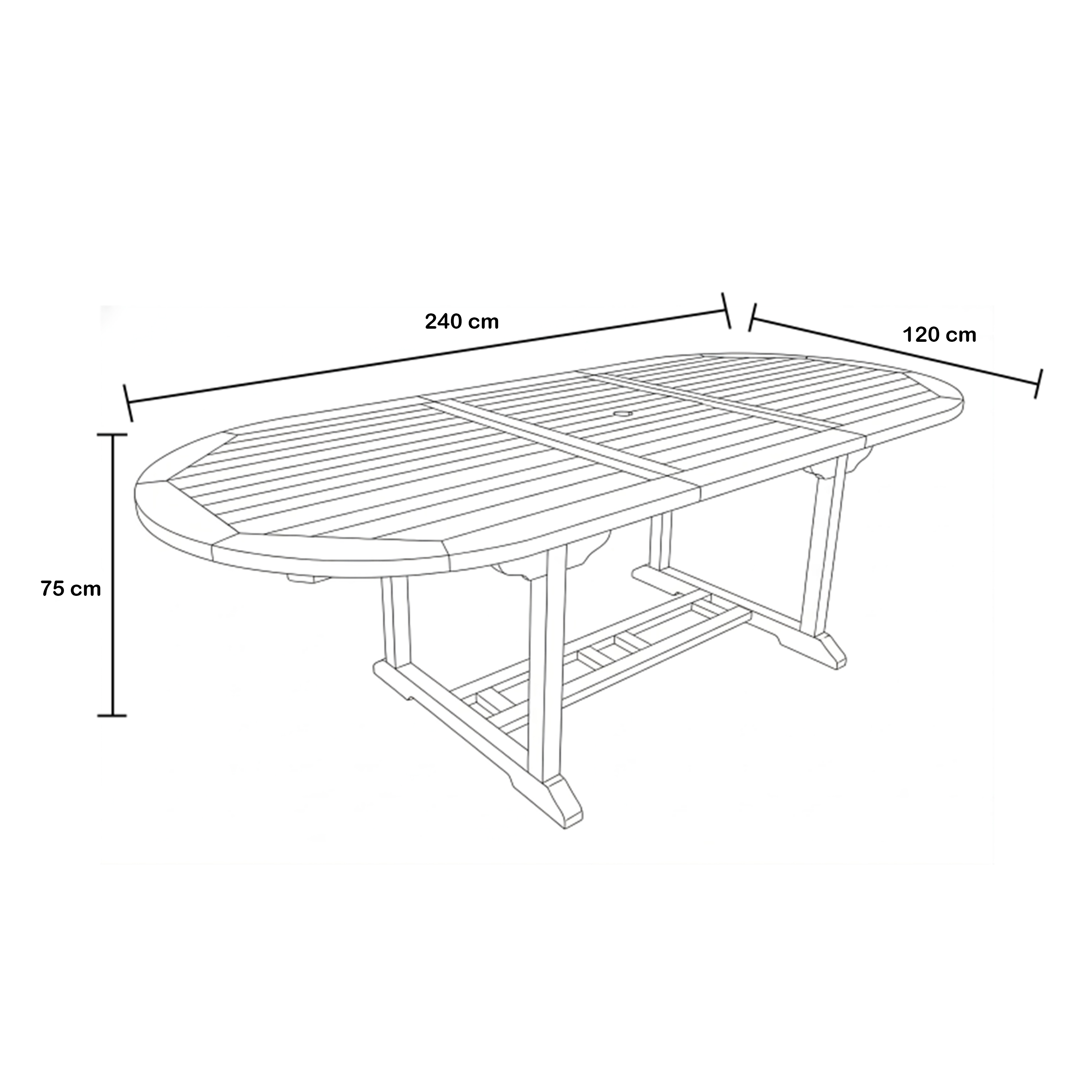 AXI Marzi/Faye 180-240 cm Dining Garden Set 7-piece Teak/Anthracite - Extendable