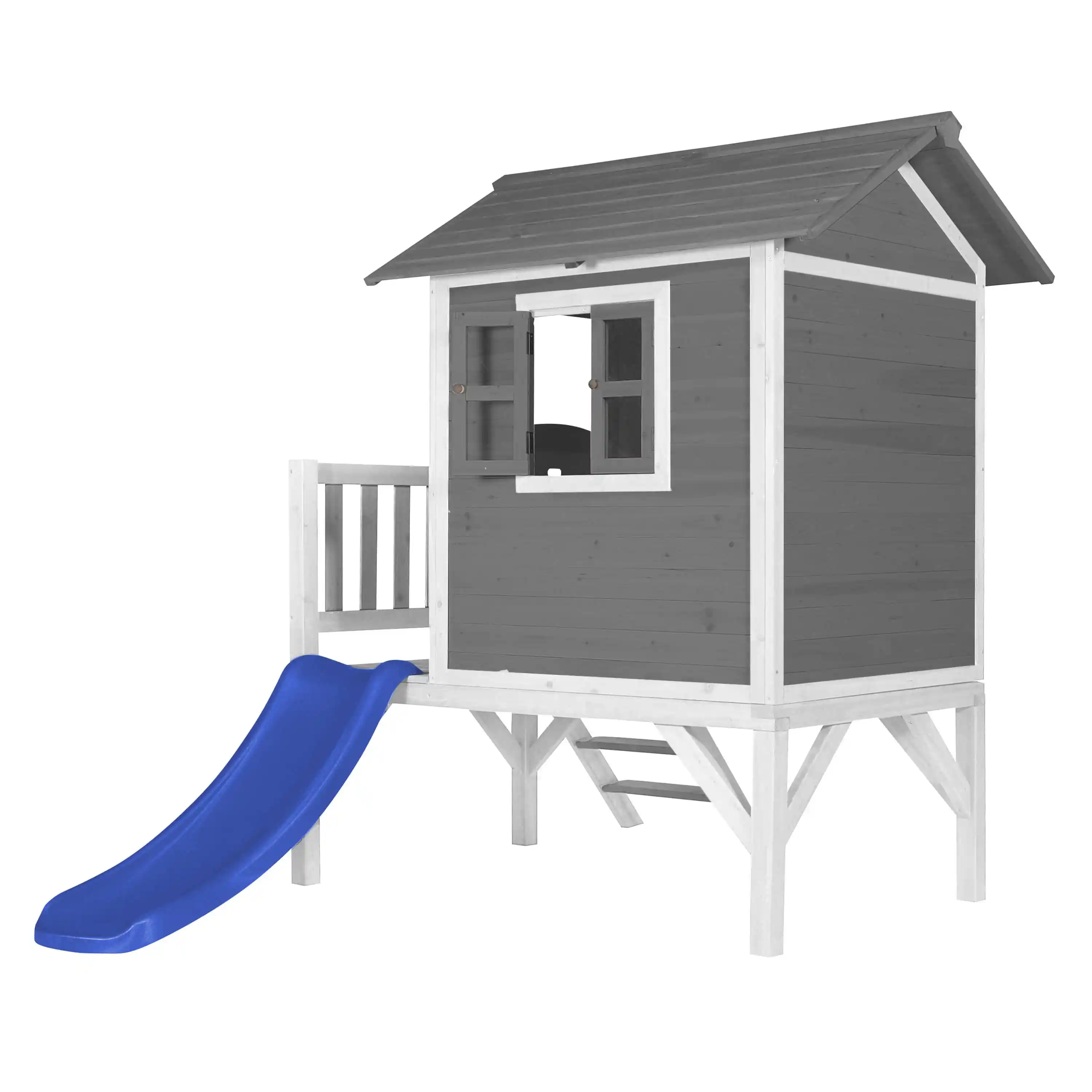 AXI Lodge XL Playhouse Cool Grey - Blue Slide