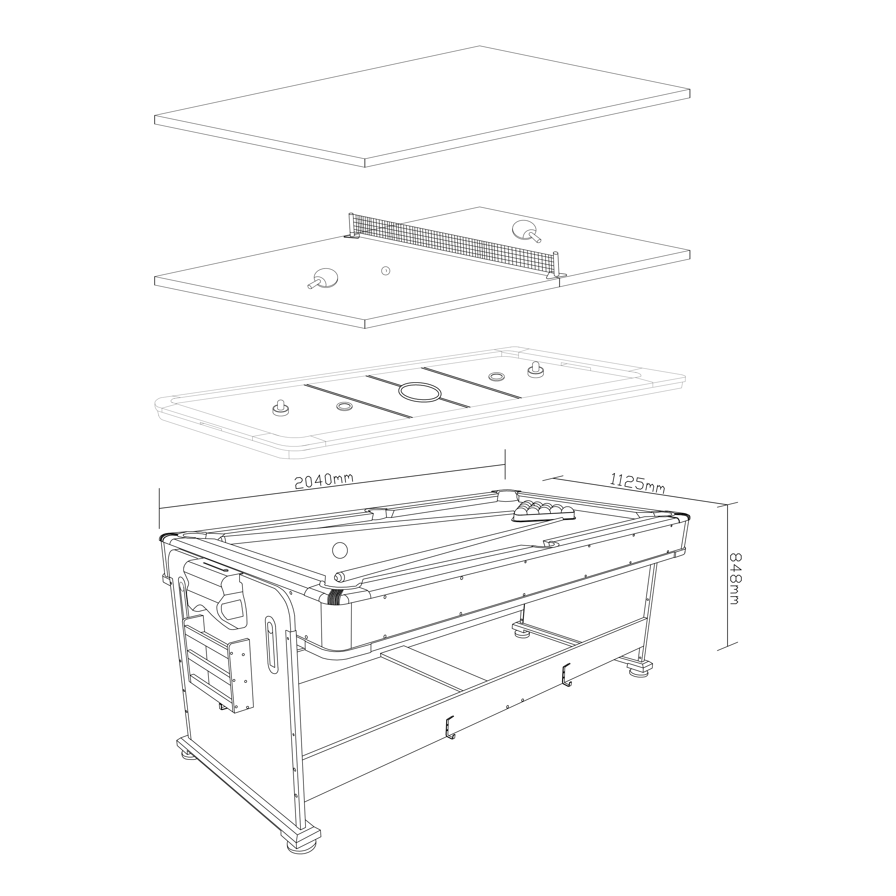 Cougar 4-in-1 Multi Game Table Black