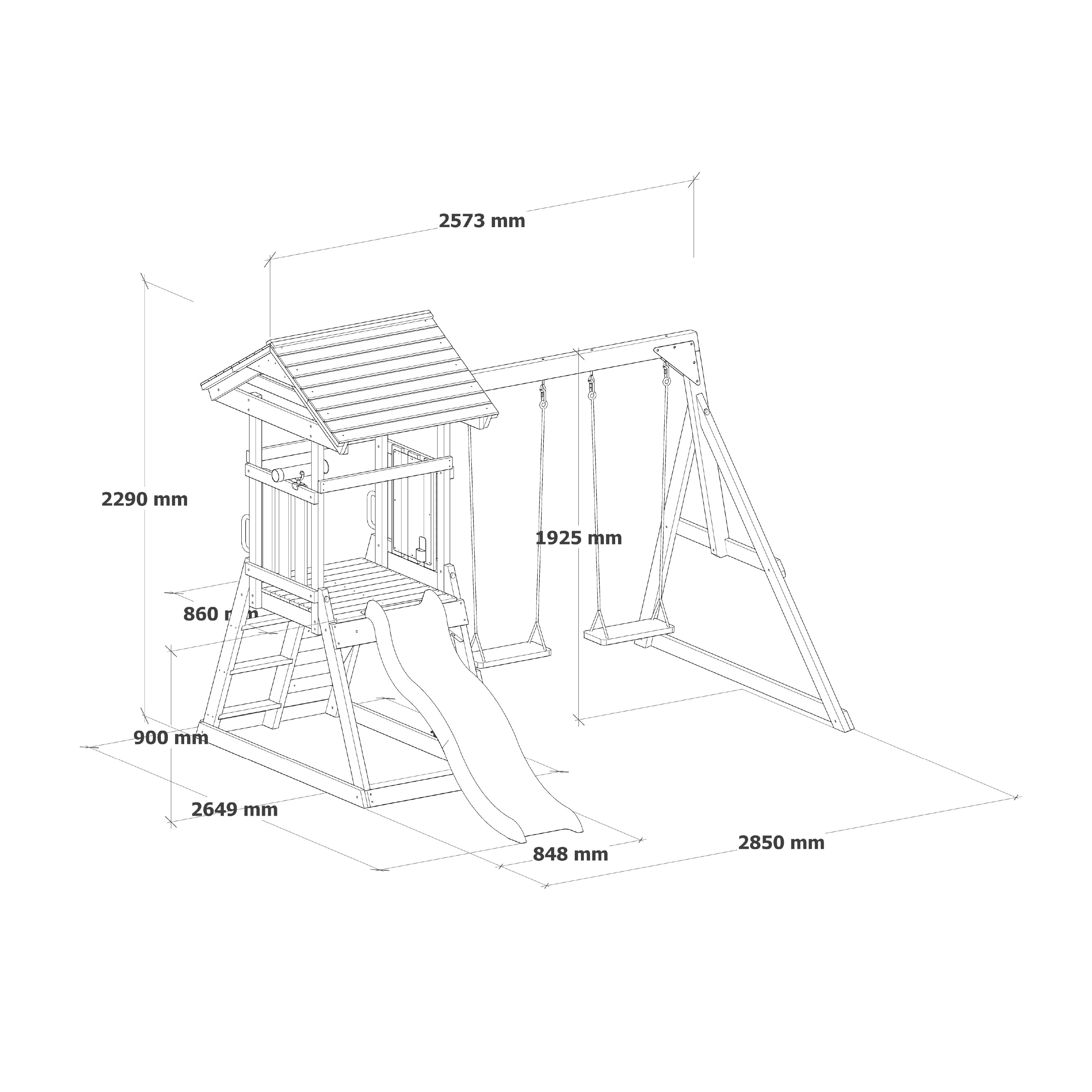 AXI Mia Climbing Frame with Double Swing Set – Grey Slide