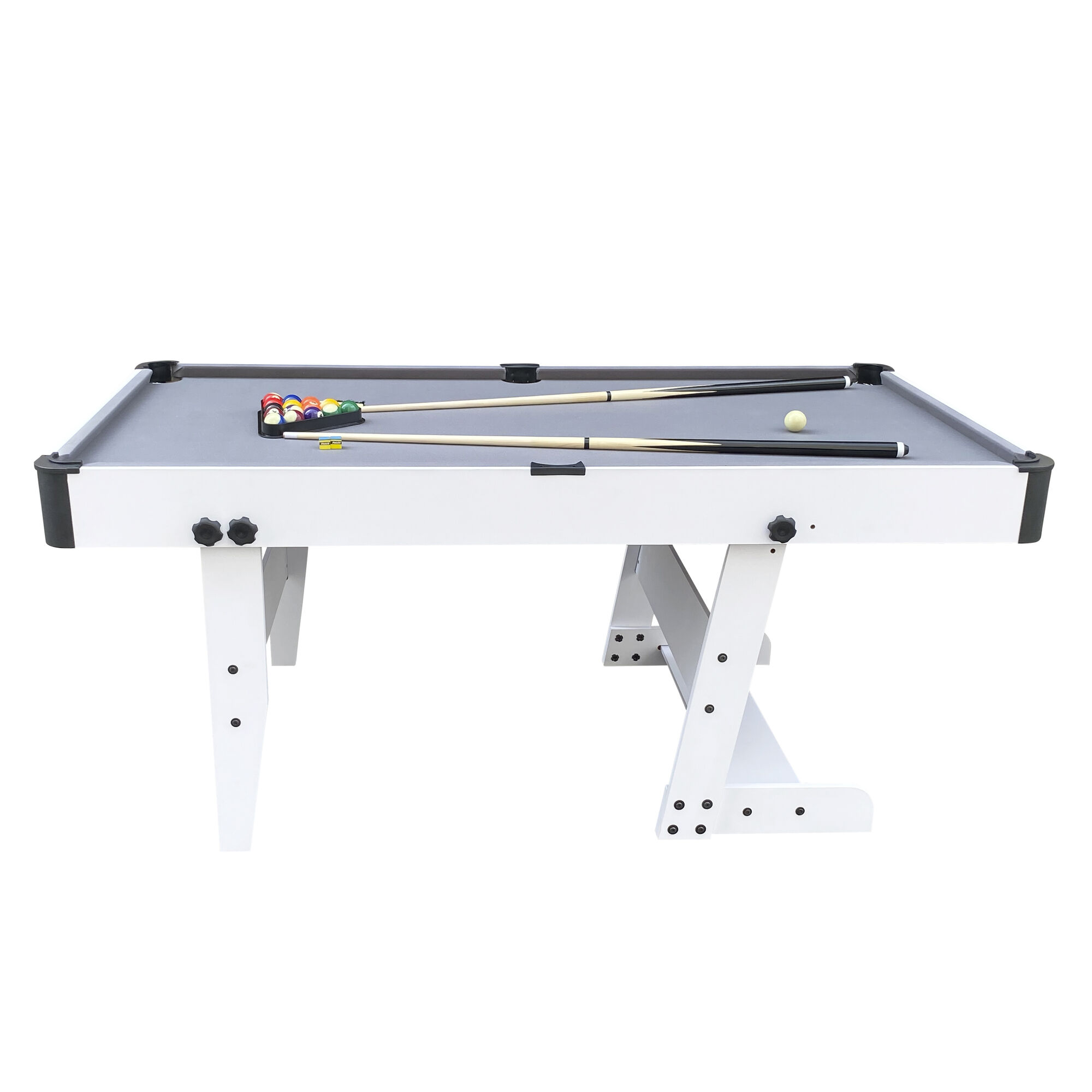 Cougar Hustle XL folding Pool Table - White/Grey